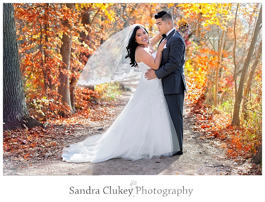 Fanciful couple during first look