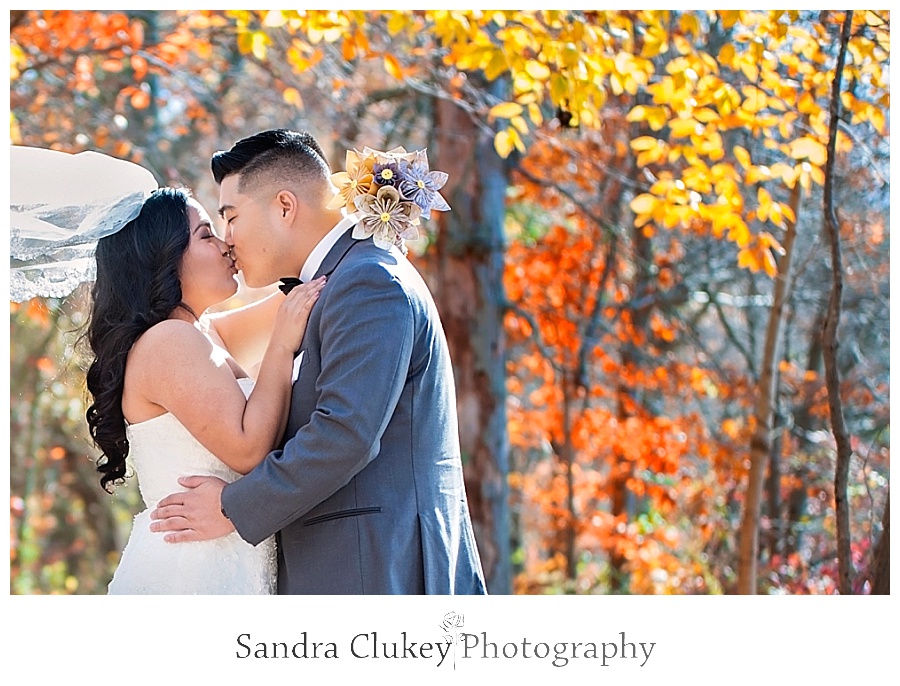 Passionate couple during first look