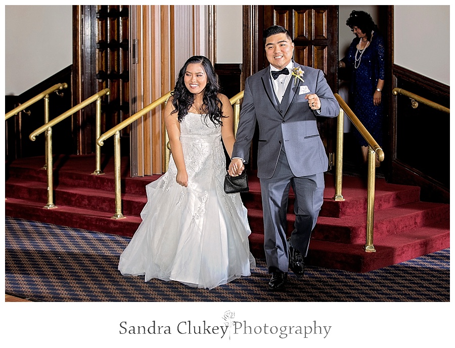 Charming couple advance to their table