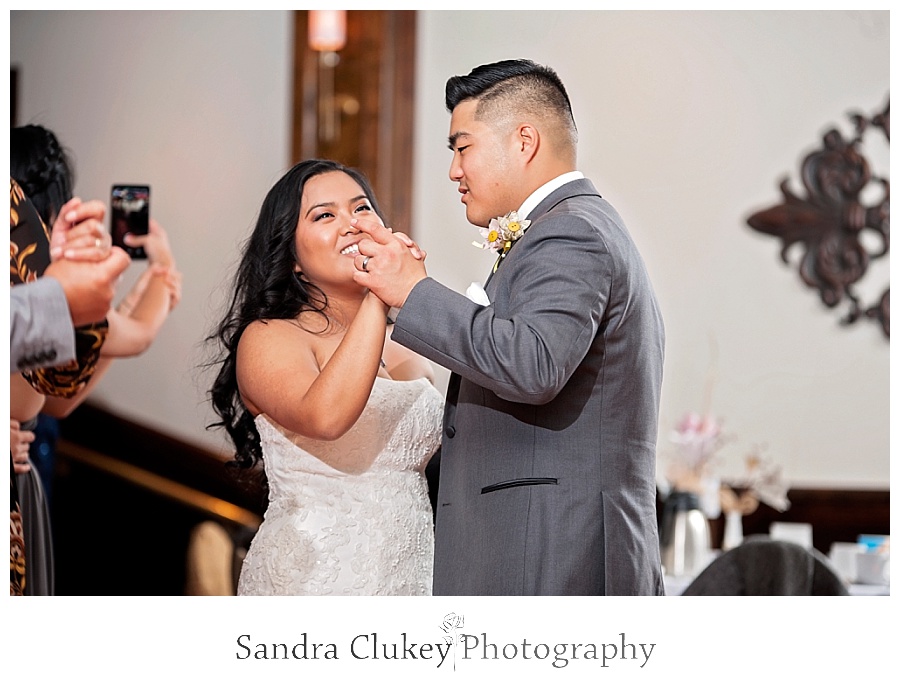 Lovely bride and groom dance