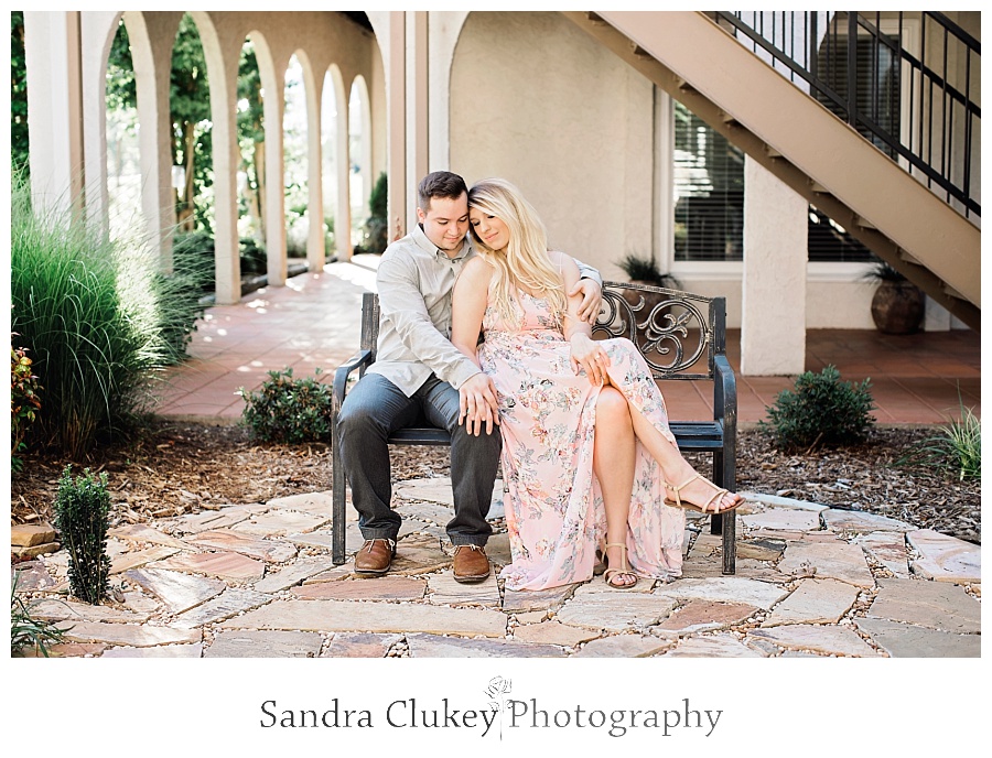 Quiet moment for couple on bench