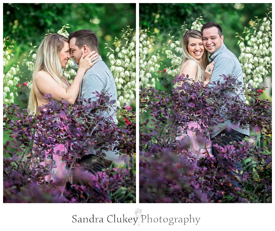 Passionate couple in a garden