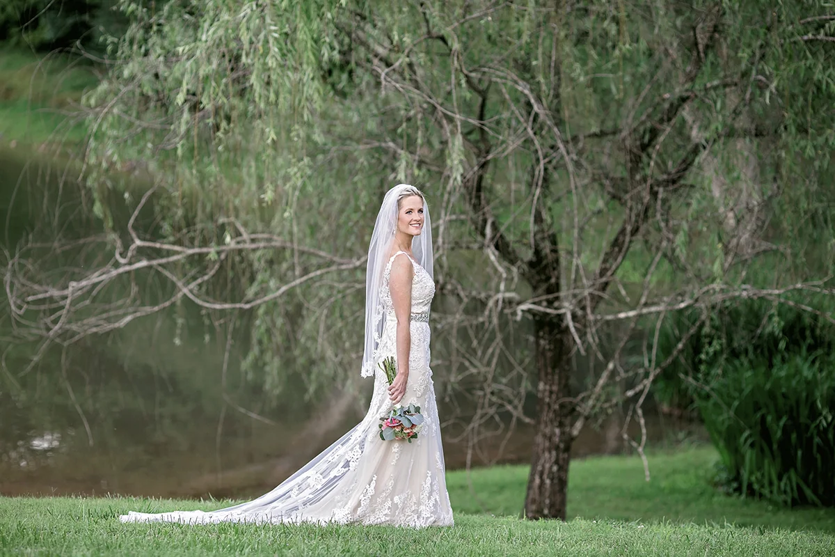 Gorgeous Bride by Weeping Willow Tree