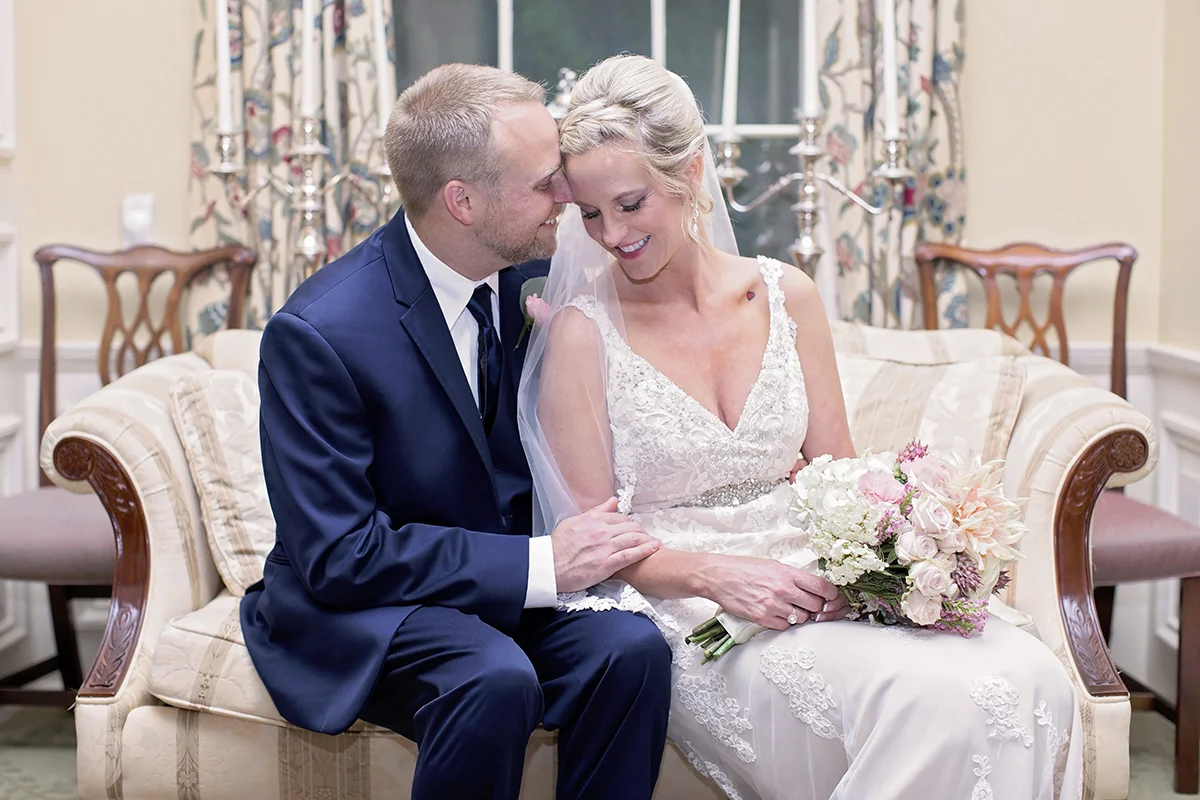 Bride and Groom sharing a private moment together