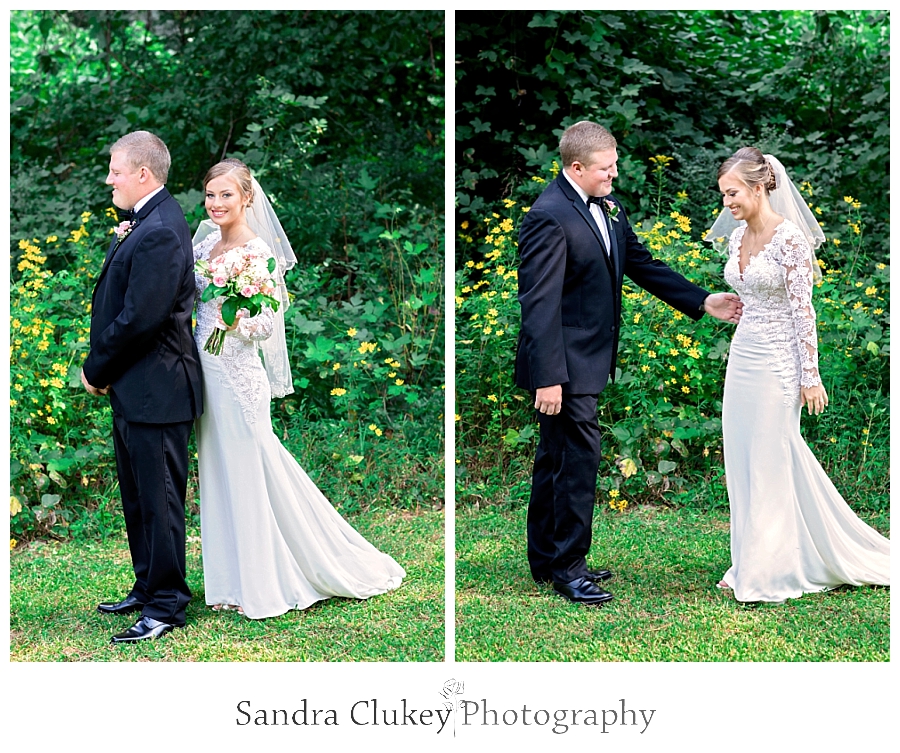 Bride sneaks up on groom