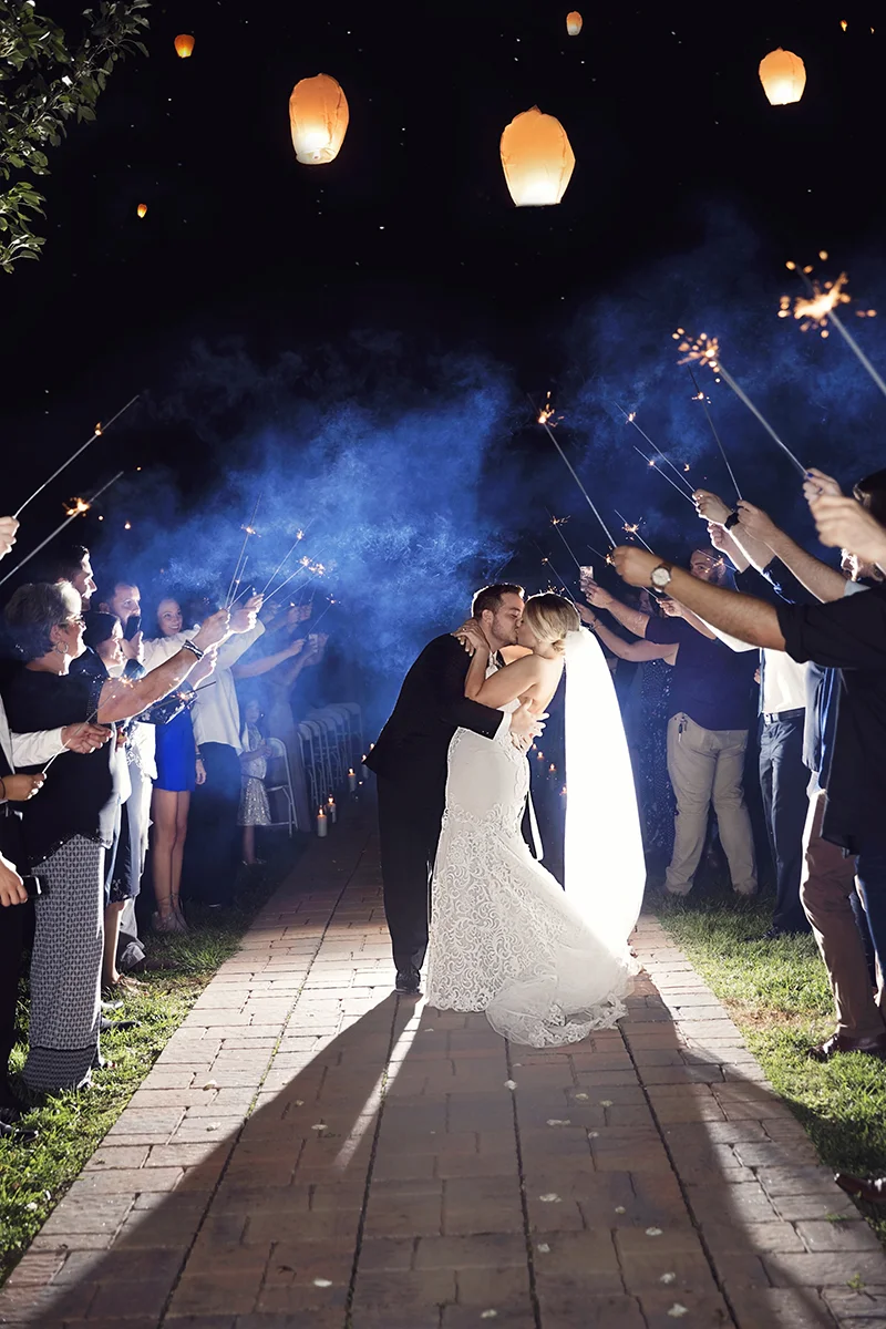 Tennessee Riverplace Wedding sparkler exit
