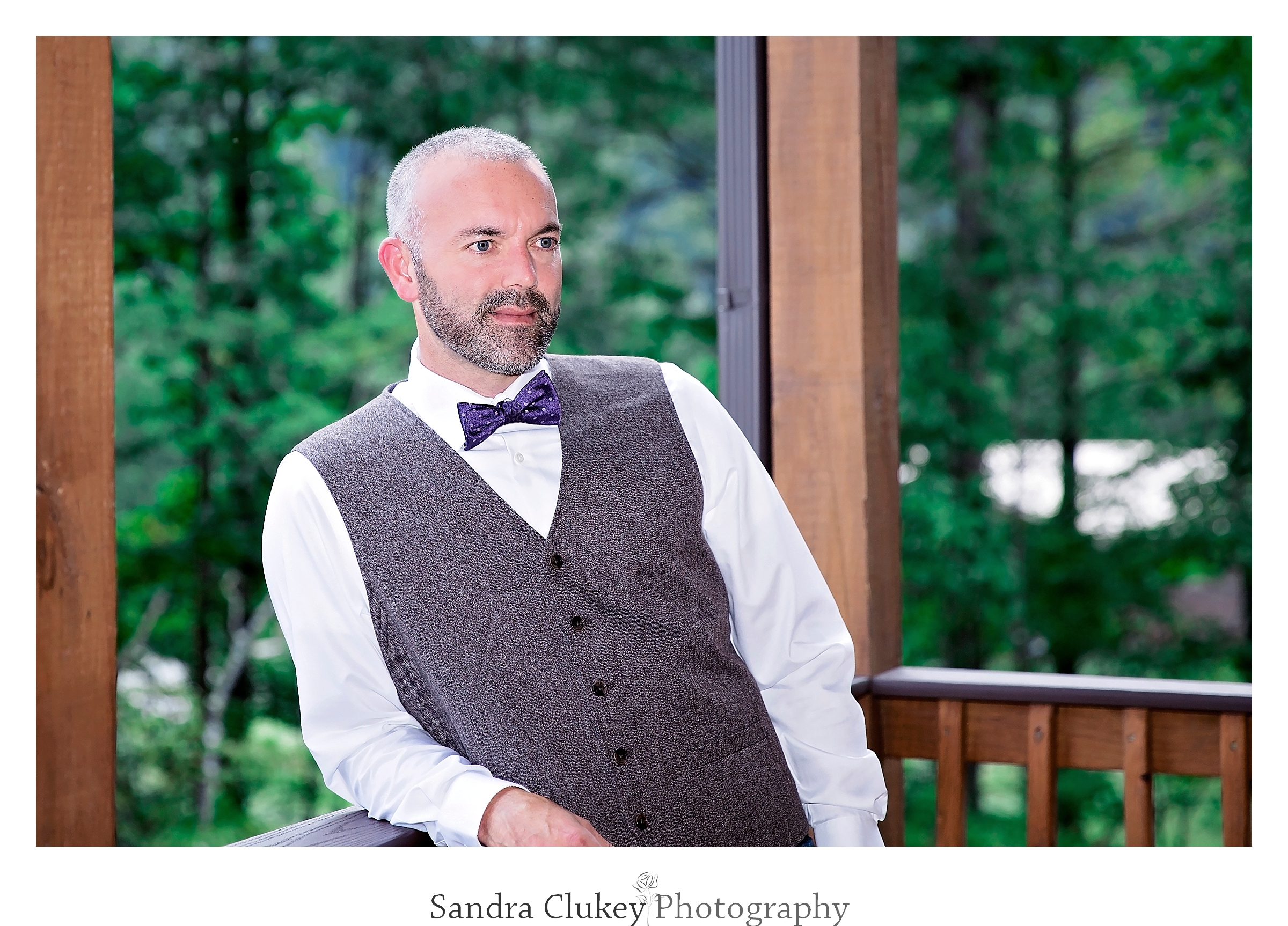 Handsome groom relaxes