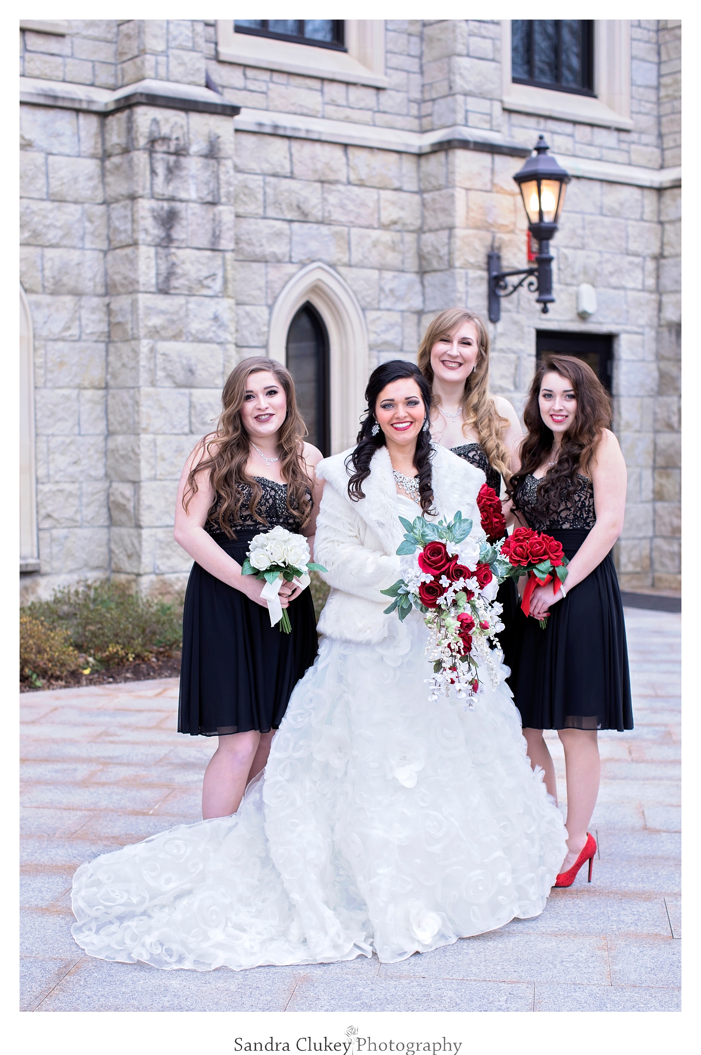 Delightful image of bride with her girls