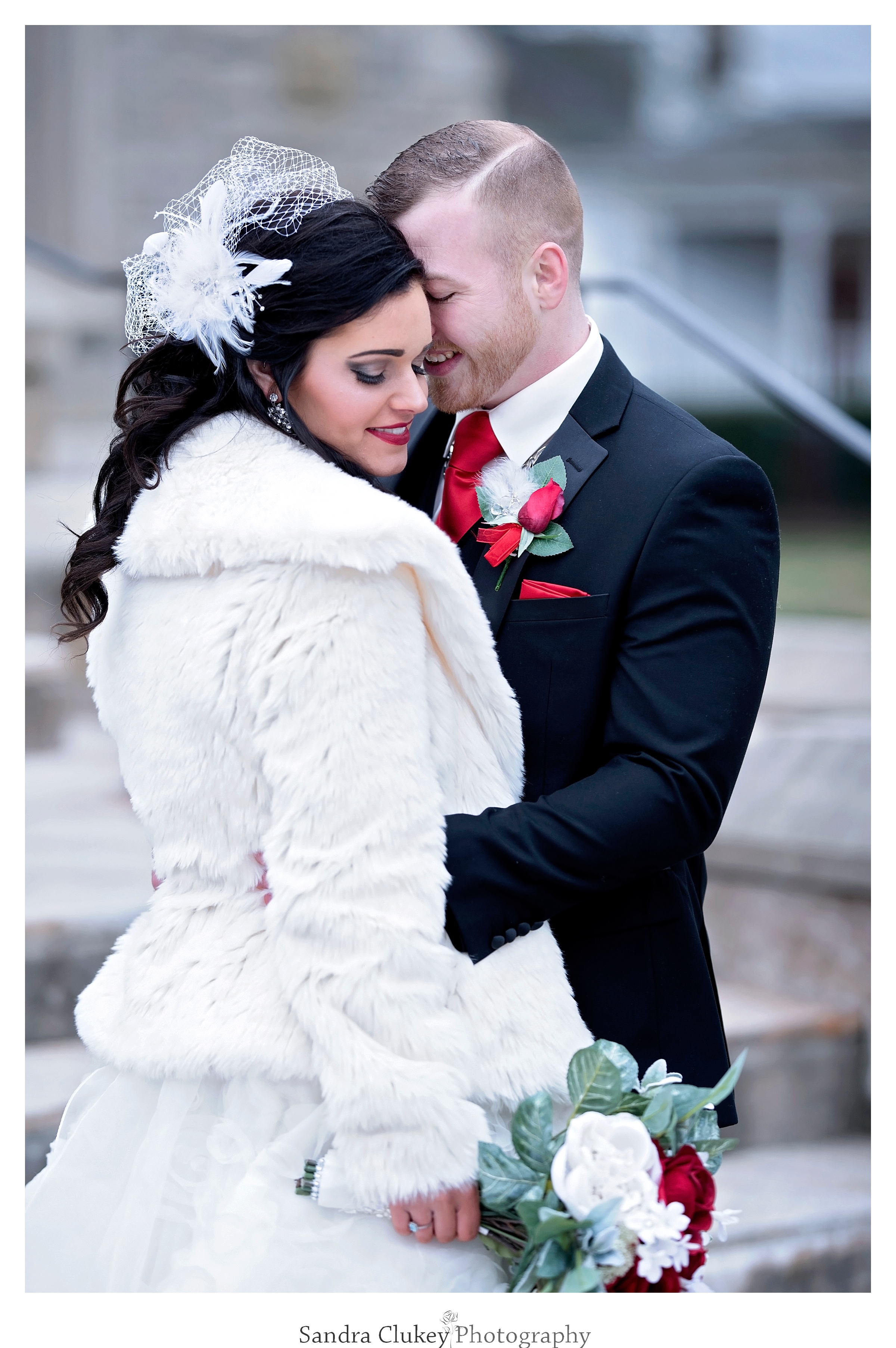 A wedding day warm embrace. Lee University chapel, Cleveland TN.