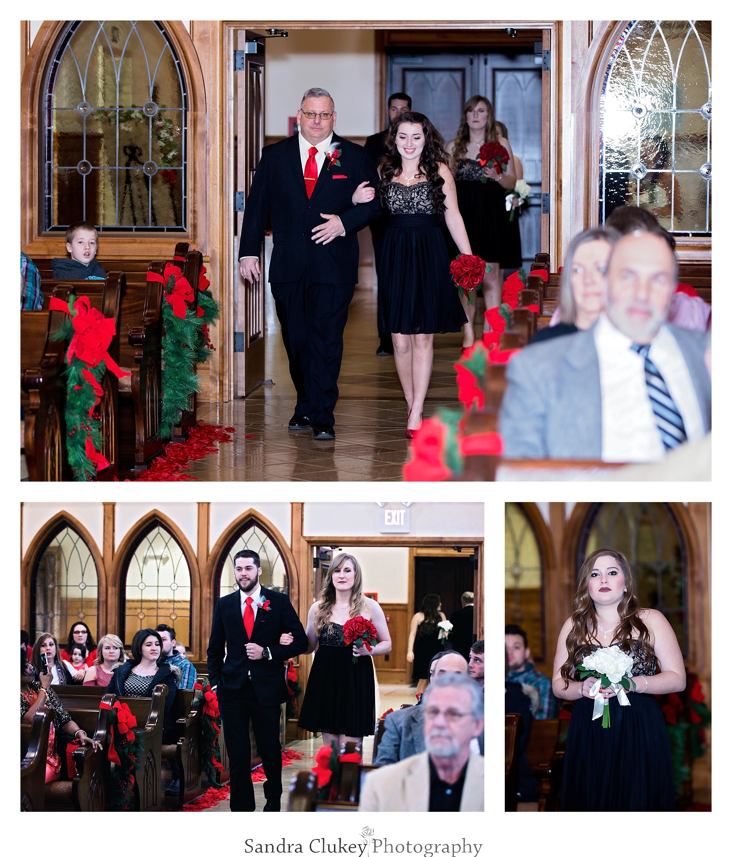 The wedding party enters the chapel at Lee University chapel, Cleveland TN.