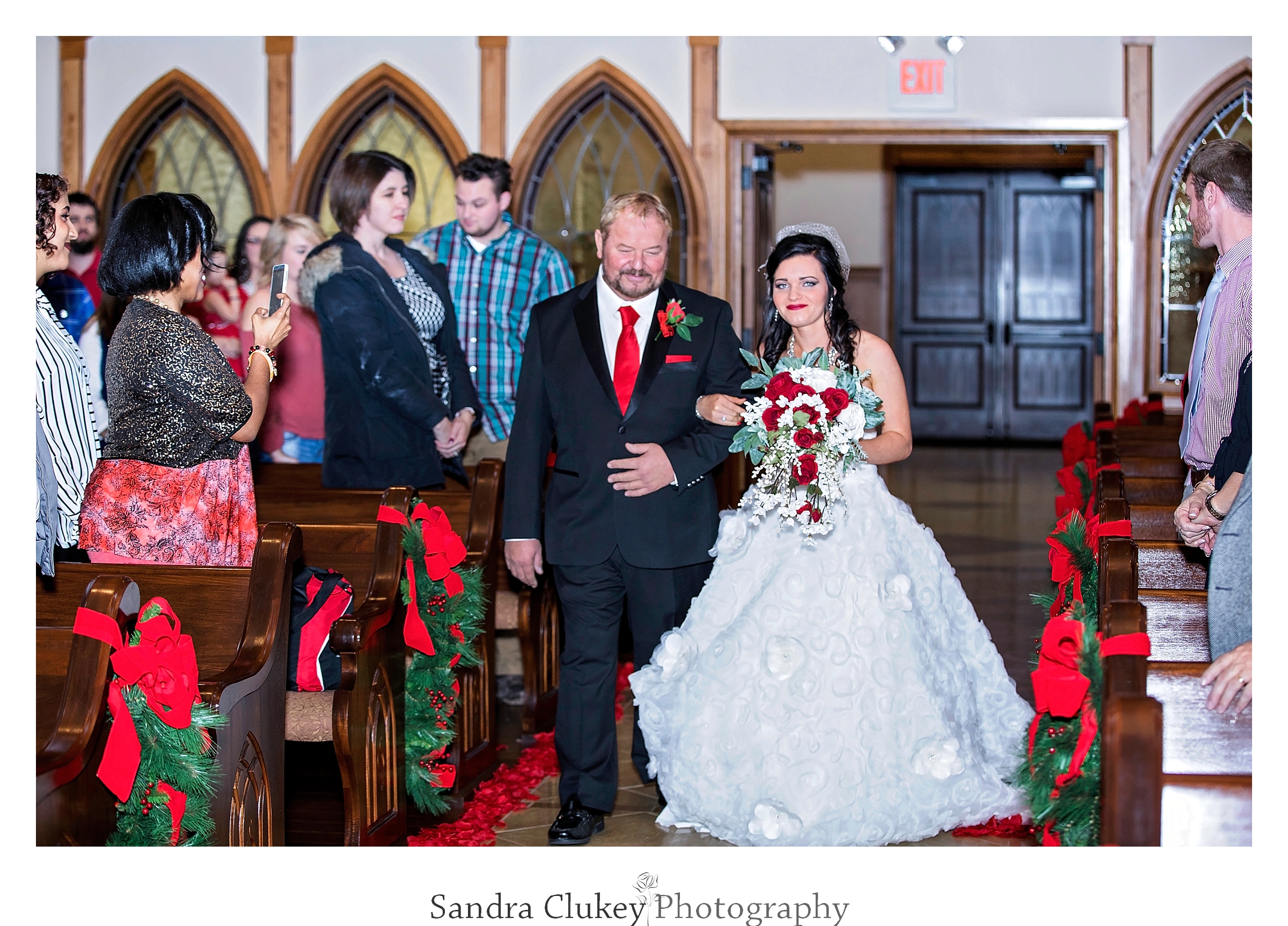 Excitement builds as bride walks the isle