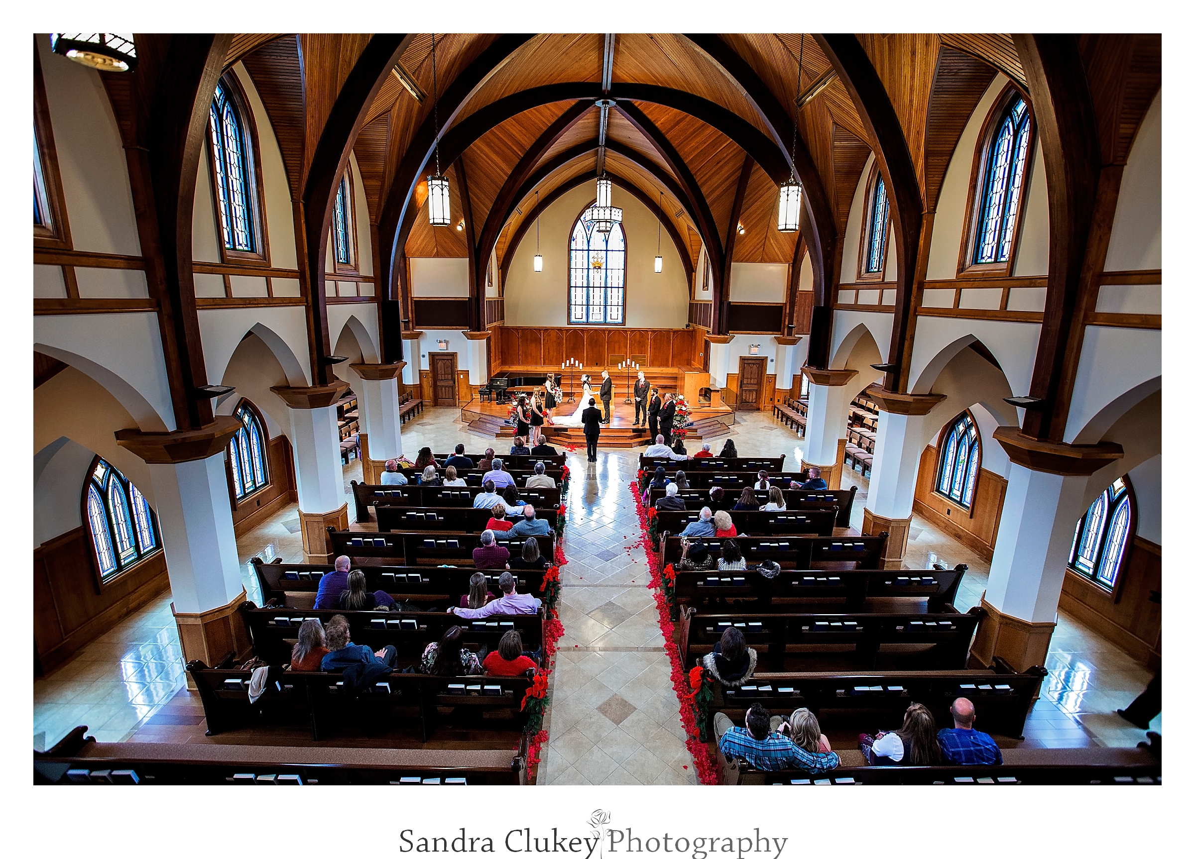 Wedding ceremony at Lee University Chapel, Cleveland TN wedding.