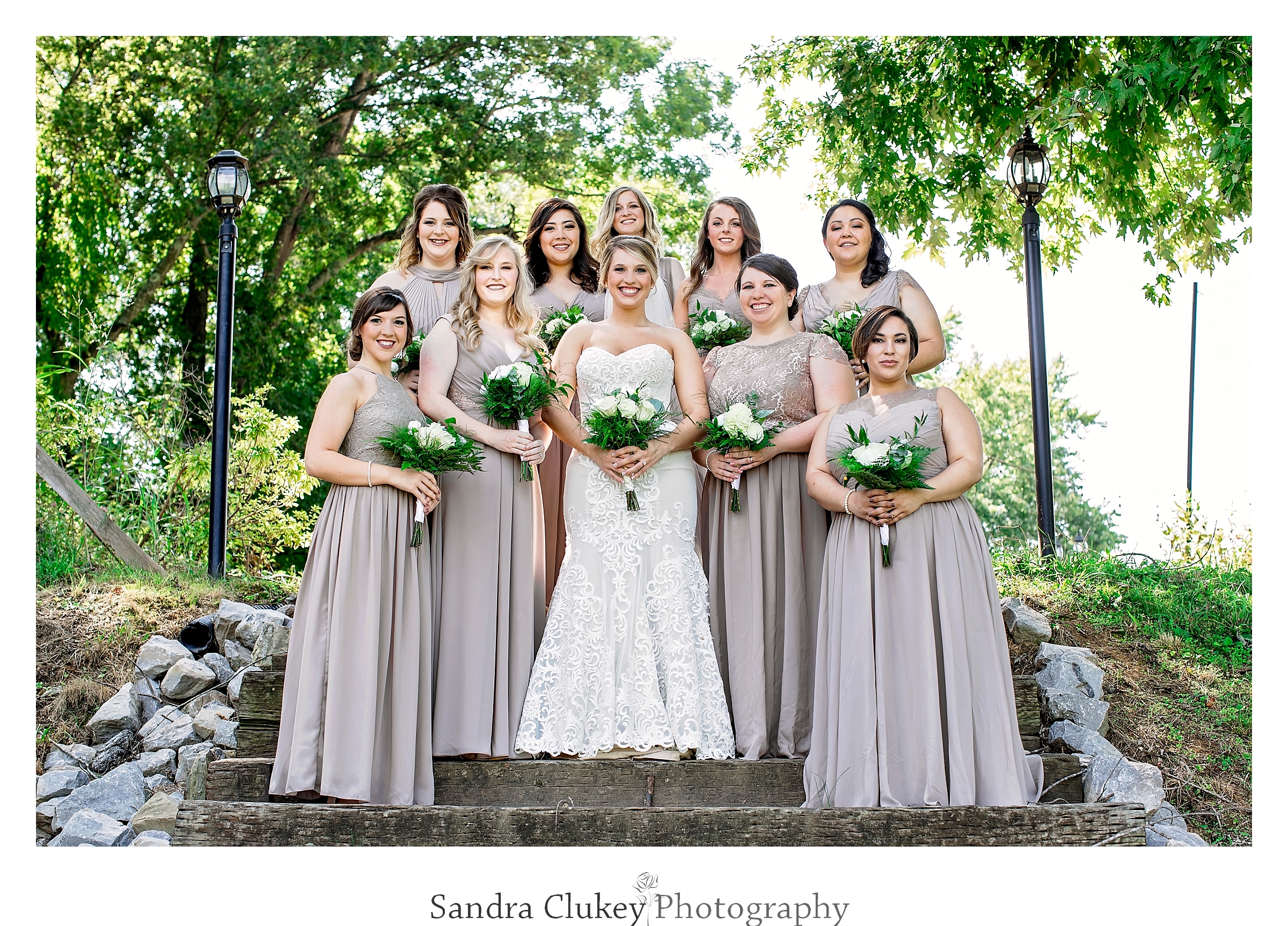 Stunning bride and bridesmaids. Tennessee RiverPlace, Chattanooga TN
