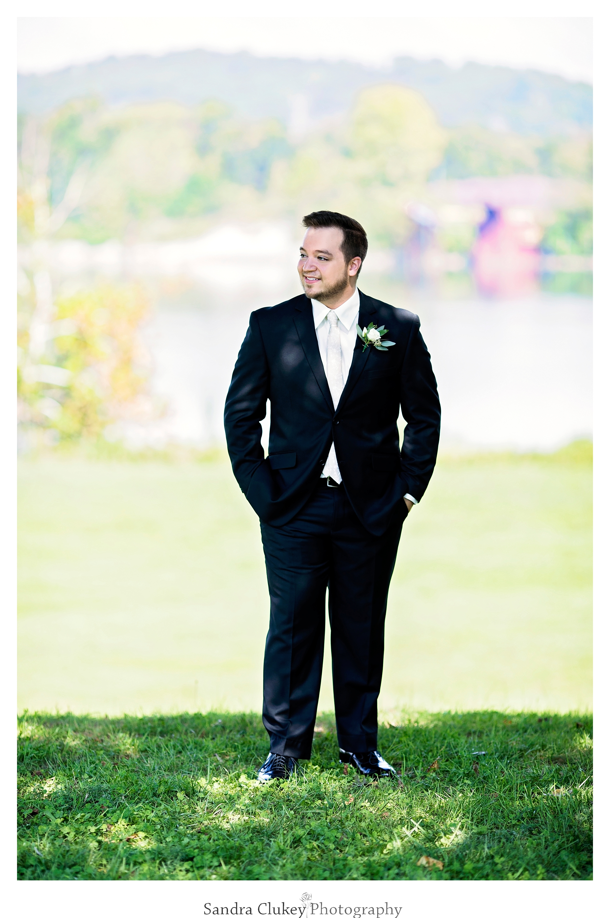Tennessee RiverPlace, Chattanooga TN. Handsome groom awaits