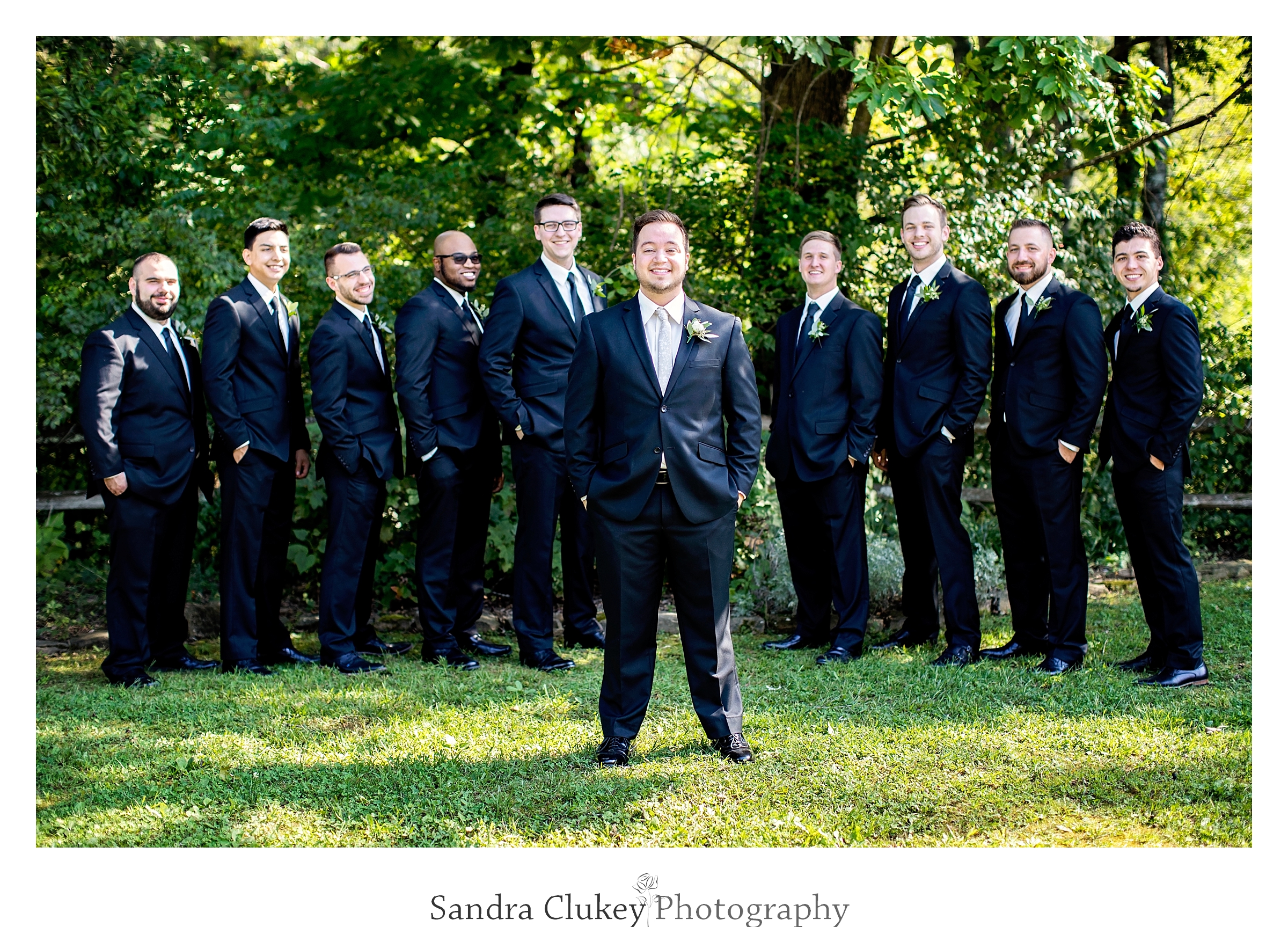 Happy groom stands out. Tennessee RiverPlace, Chattanooga TN