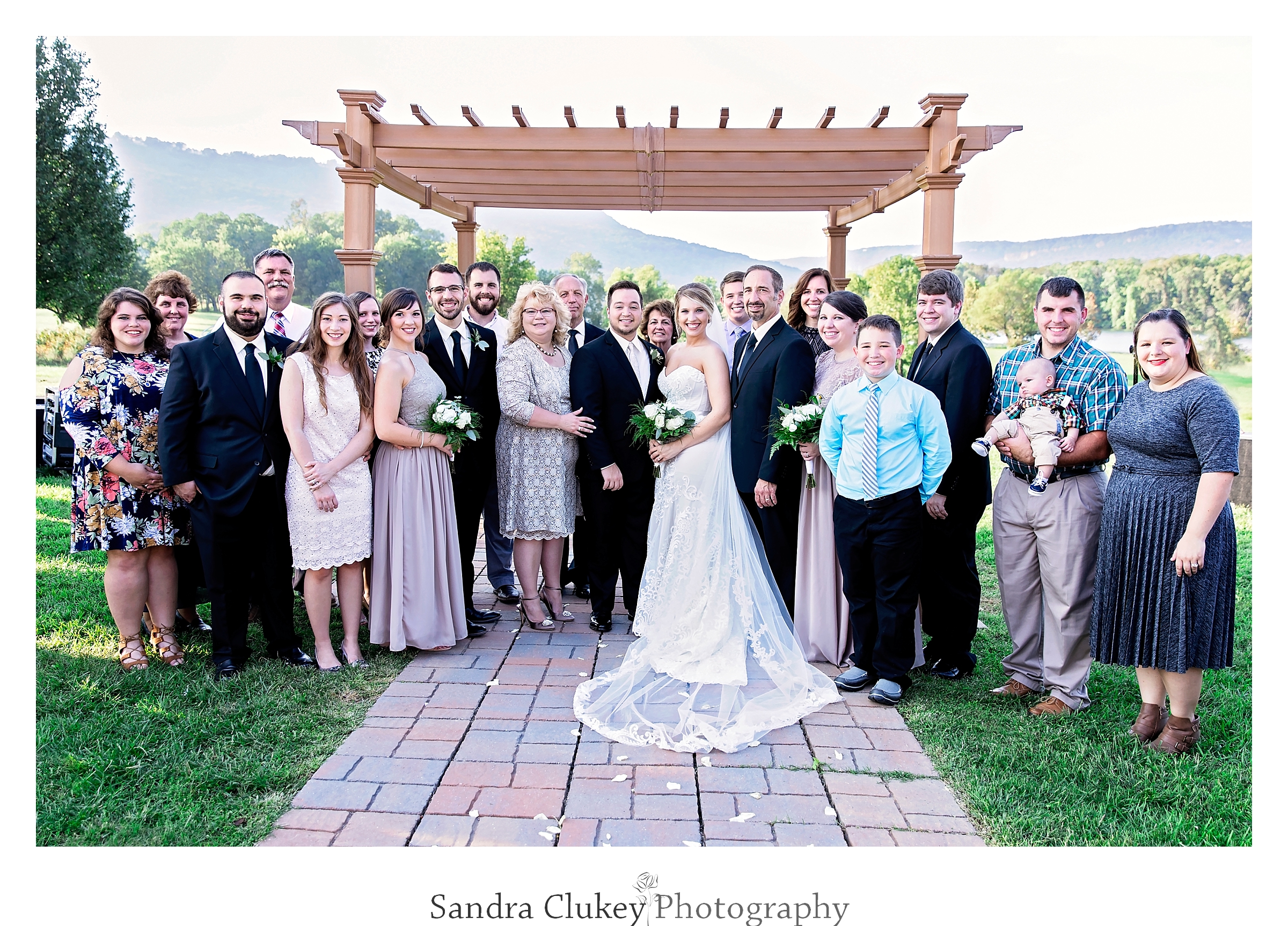 Family wedding portrait at Tennessee RiverPlace