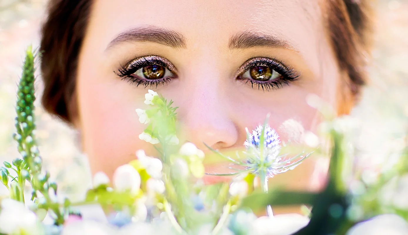 Bride's beautiful brown eyes. Hawkesdene House, Andrews NC