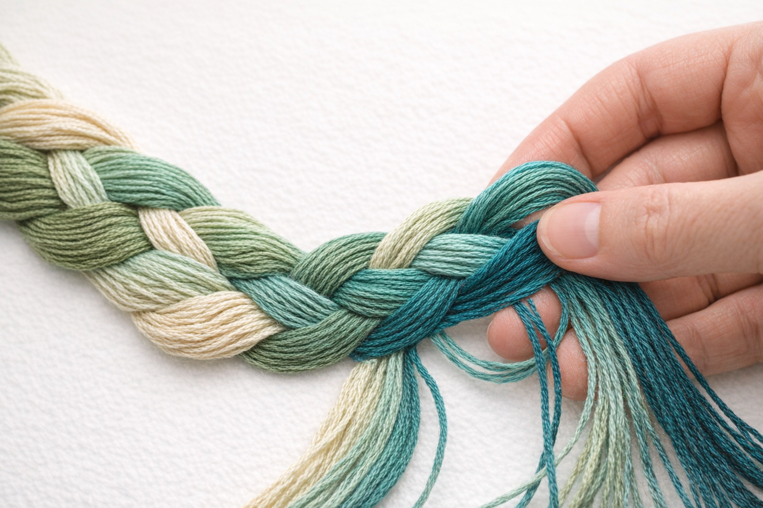 Hand weaving teal threads.png
