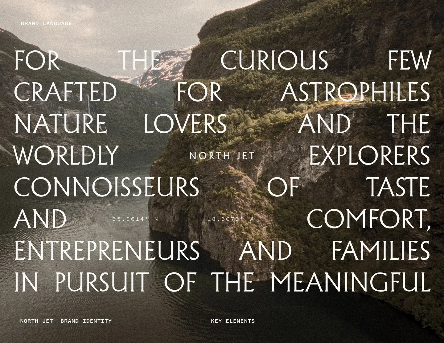 The North Jet brand is built around clarity, confidence and motion. 🐦&zwj;⬛ 

Inspired by aviation, exploration and the poetry of flight, the identity is deliberately pared back, allowing material, typography and space to speak for themselves.

Ever