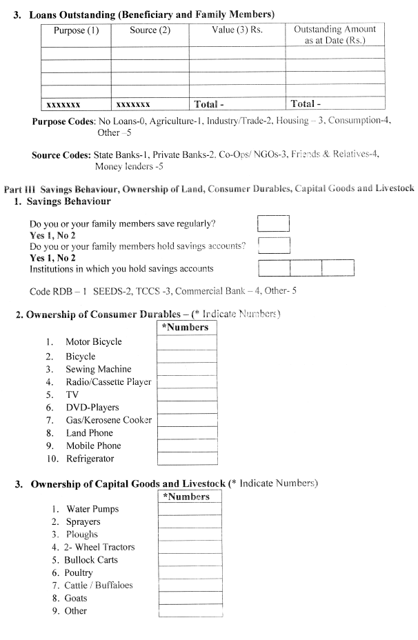 One of the microfinance forms we collected