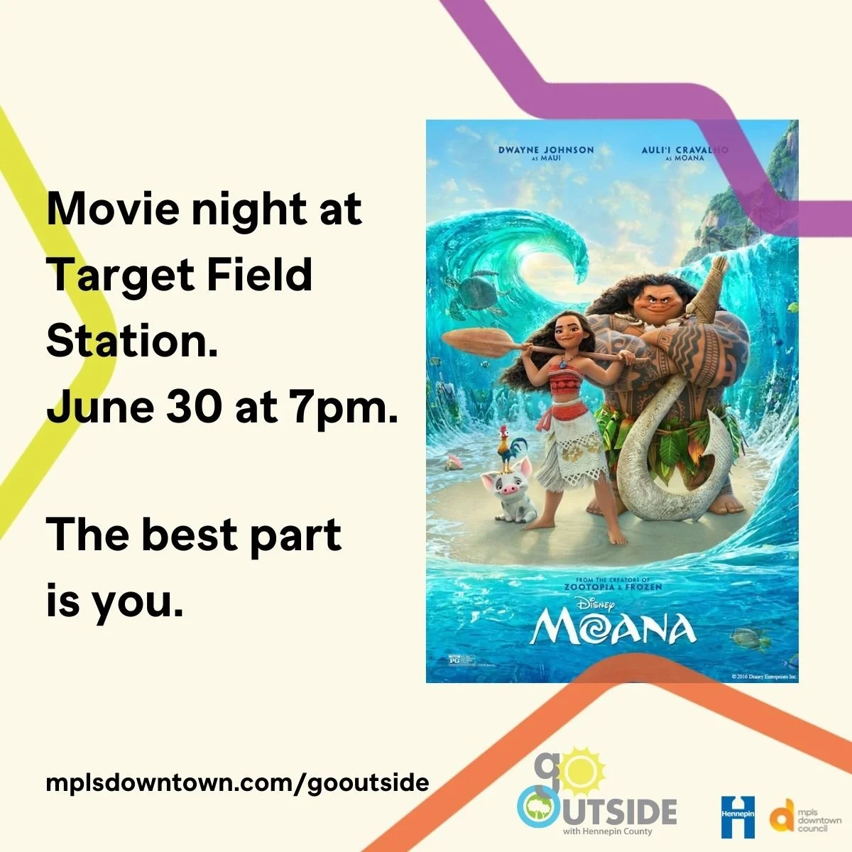 Go Outside at Target Field Station, Movie Night - Moana