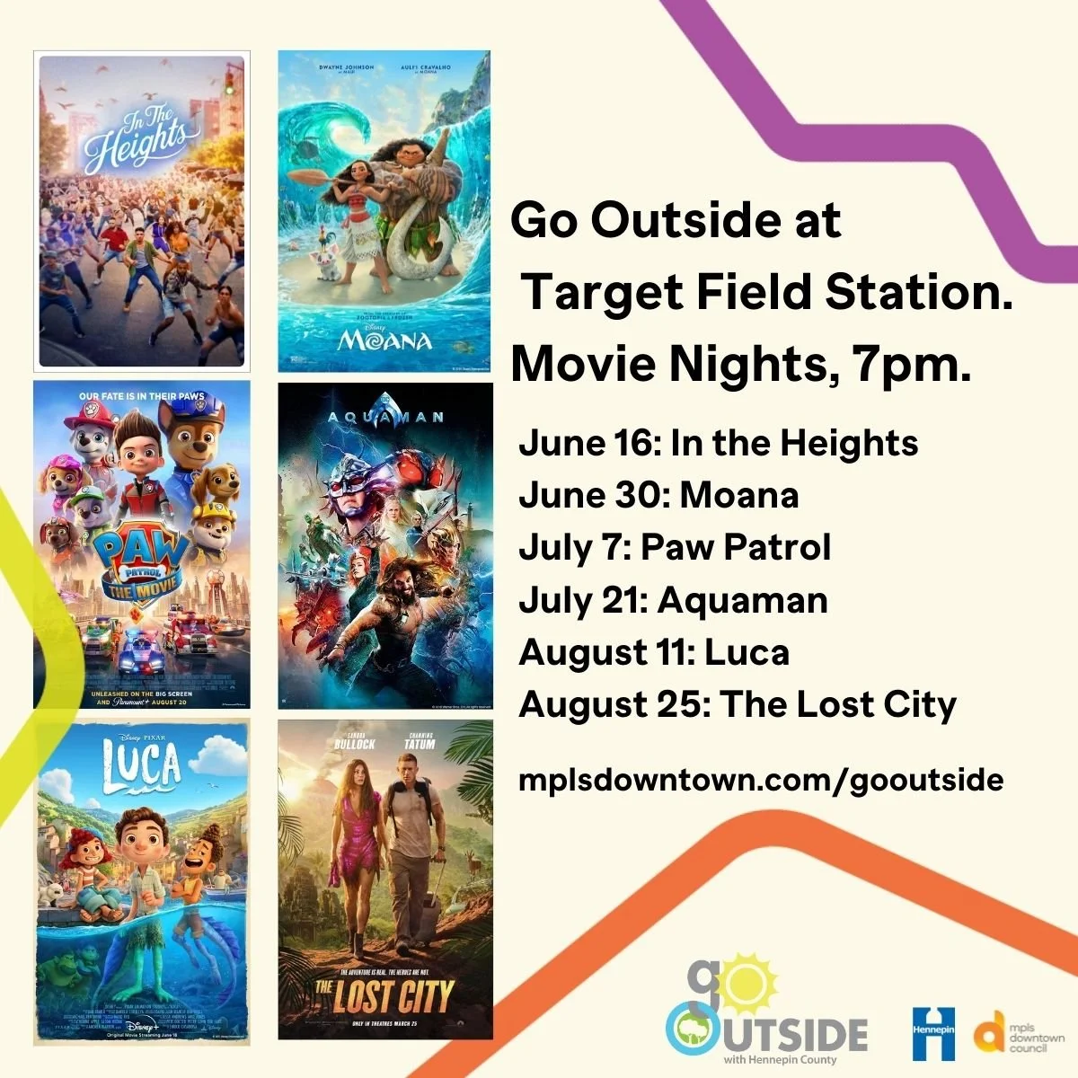 Go Outside at Target Field Station, Movie Night - Luca