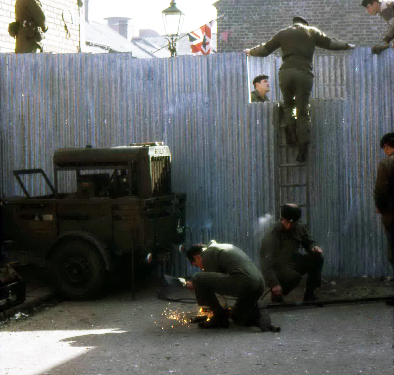 FIRST PEACE LINE BEING ERECTED COATES STREET 1969.jpg