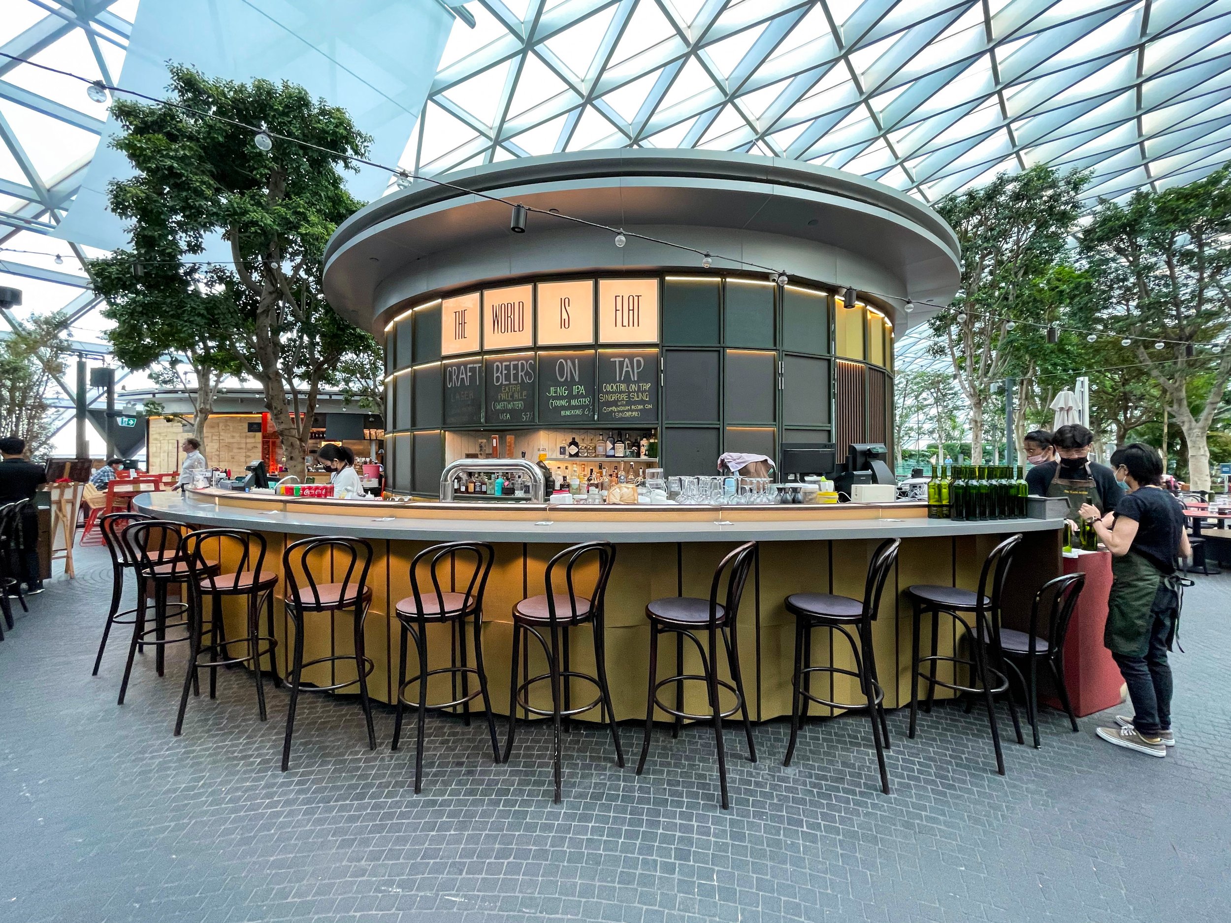 the world is flat jewel changi airport drink alcohol bars in singapore