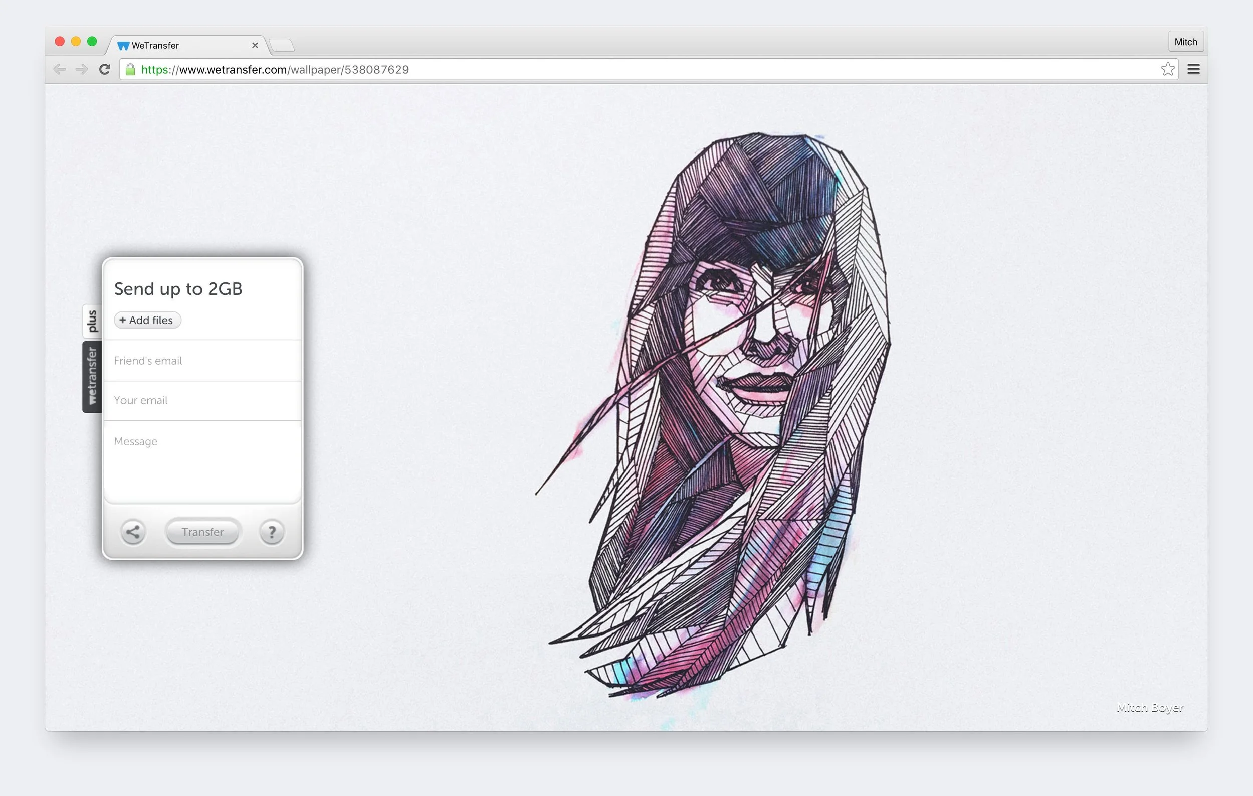 Illustration by Mitch Boyer, as featured on WeTransfer.