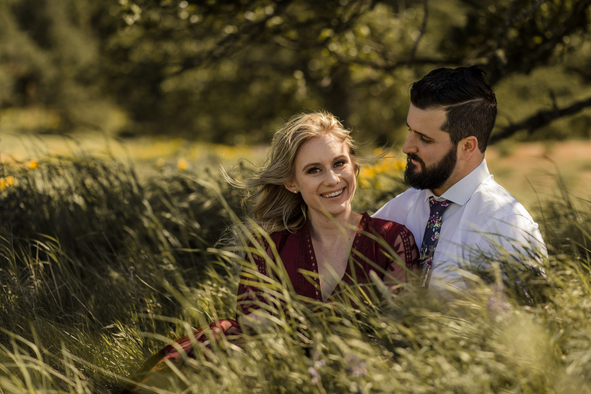 Windy Columbia River Gorge Engagement
