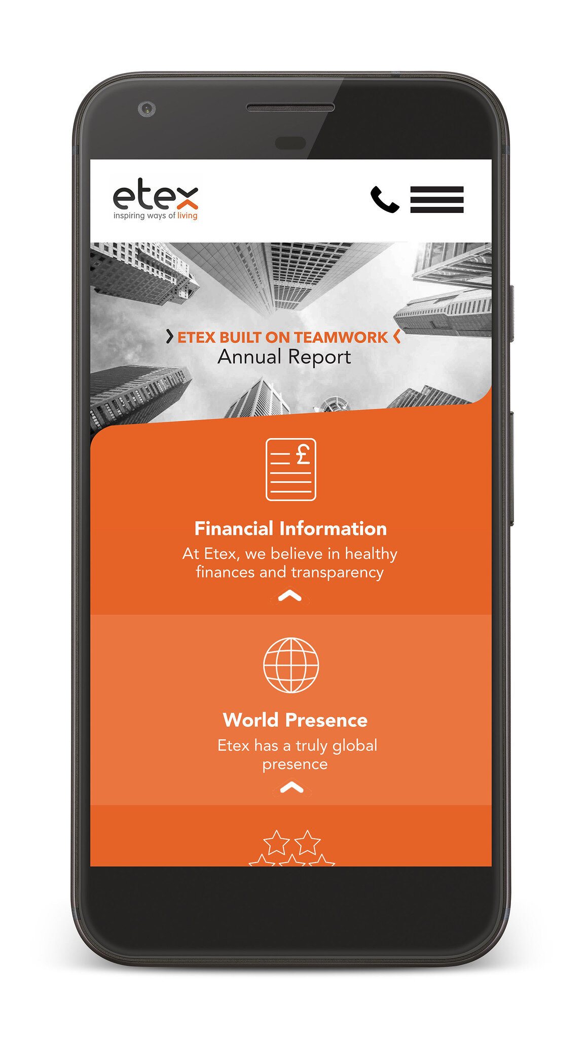Mobile device home page design