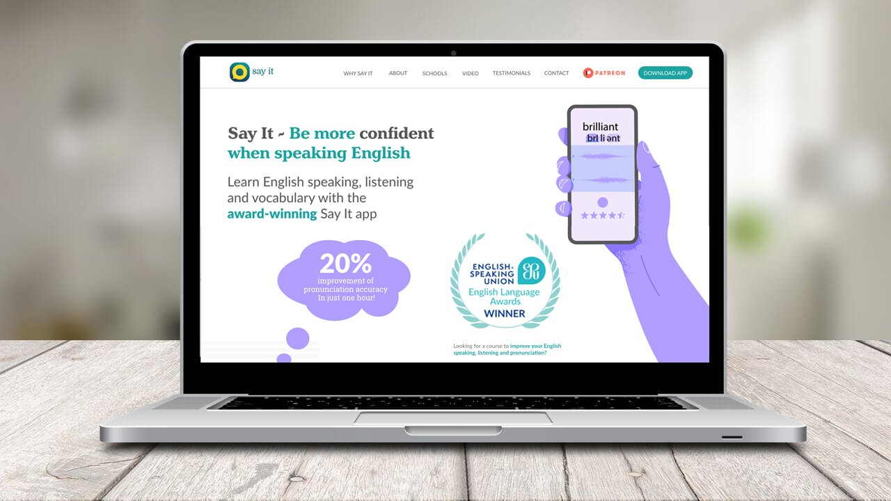 Say It desktop website