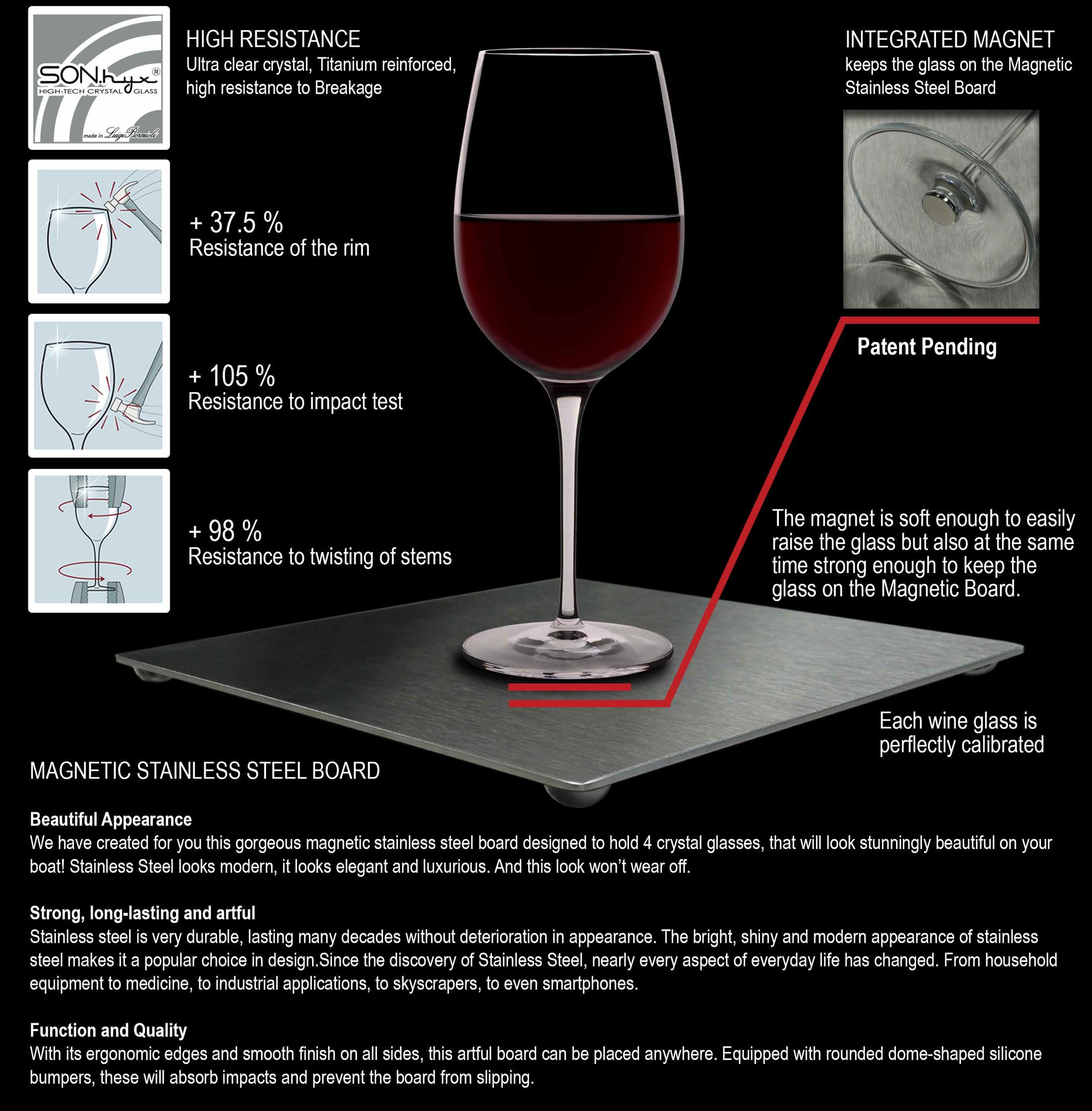 Anti Spill Wine Glasses, Royal Stabilis