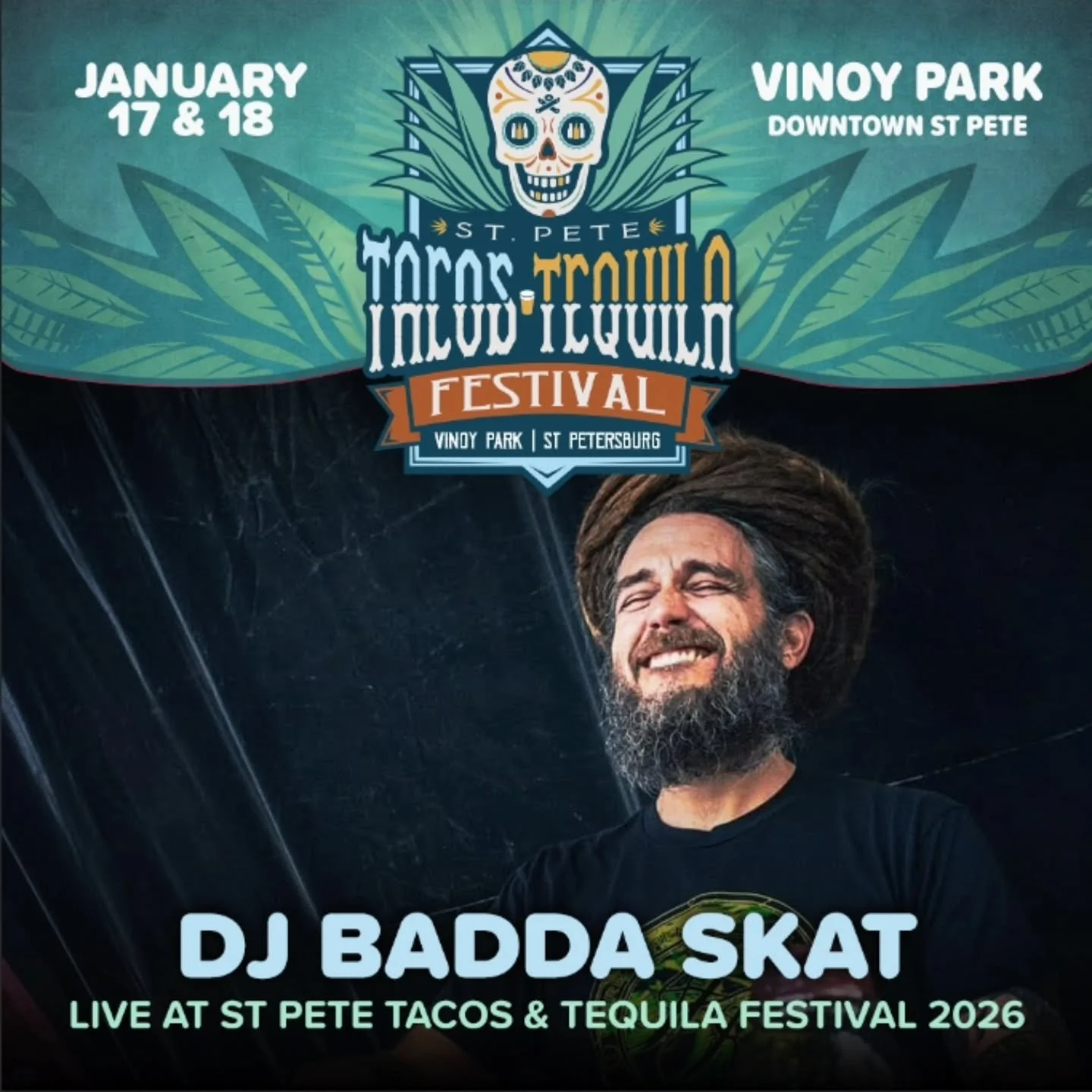 See you chaps this weekend out at Vinoy Park for Tacos &amp; Tequila 2026! I'll be spinning tracks between all bands and hunting down vegan tacos! Lol. Come find me! 🌮🍷🔥🔊 #GiveThanks #DJLife #TampaBay #SetTheExample