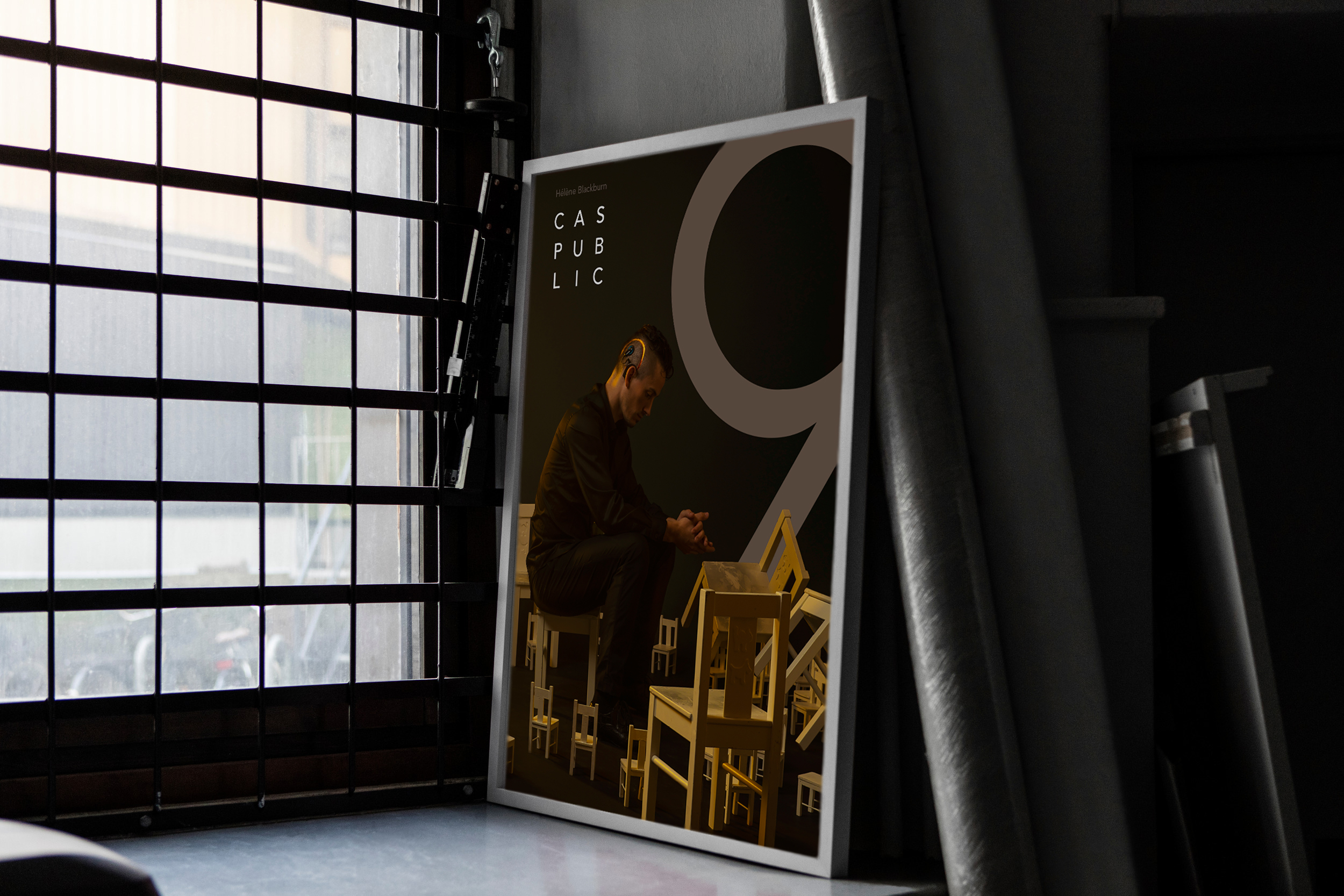 Cas Public Logo and promotional material, Montreal, 2016 Cas Public is a contemporary dance company based in Montreal. For their new production, 9 , they have approached Margot Lombaert Studio to design a new logo for the company and the promotional poster of the show. The bold typography responds to the idea of grandiose of one of the most audacieuse piece of Beethoven, the Symphony No. 9. Photography: Courtesy of Cas Public