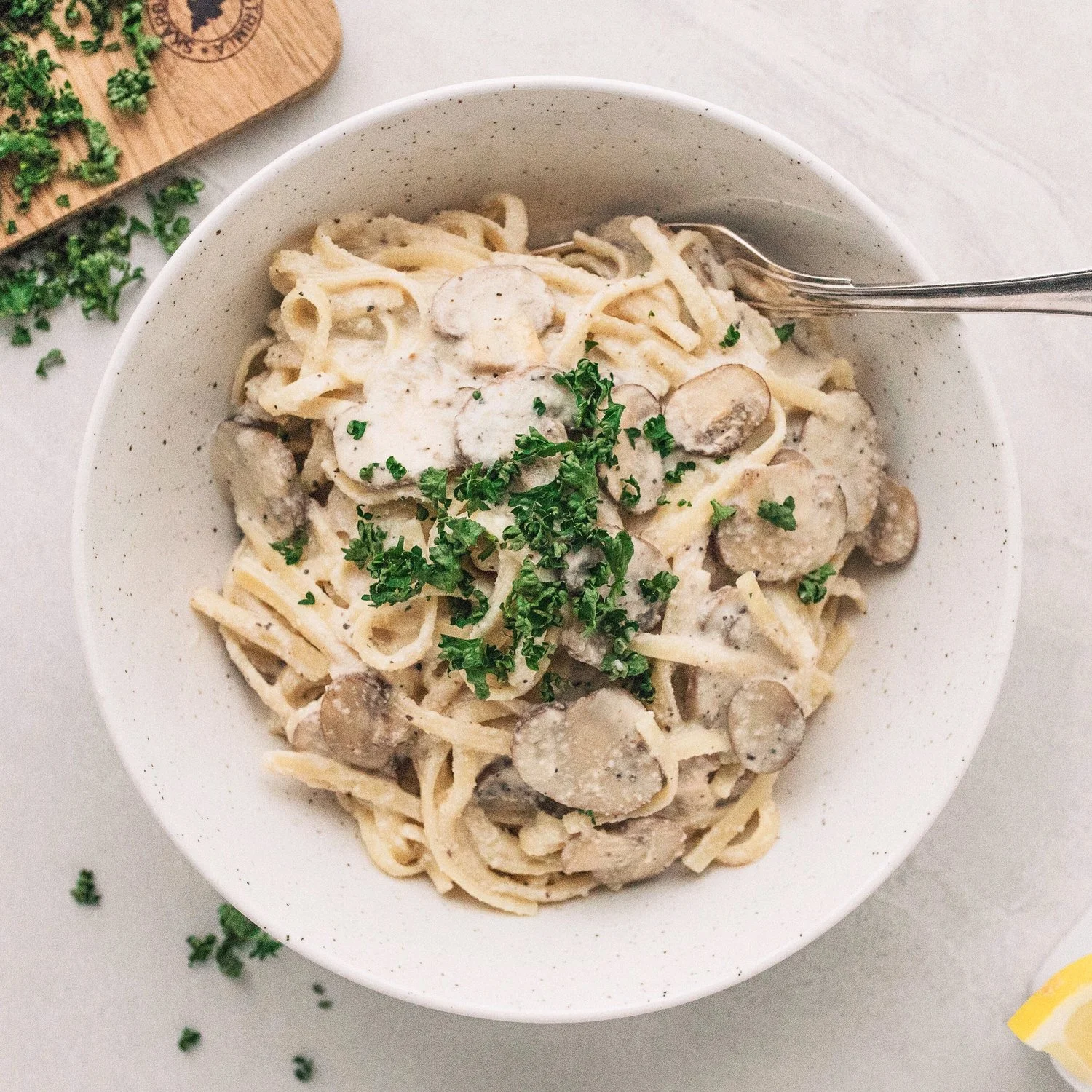 Vegansk Krämig Pasta med Svamp