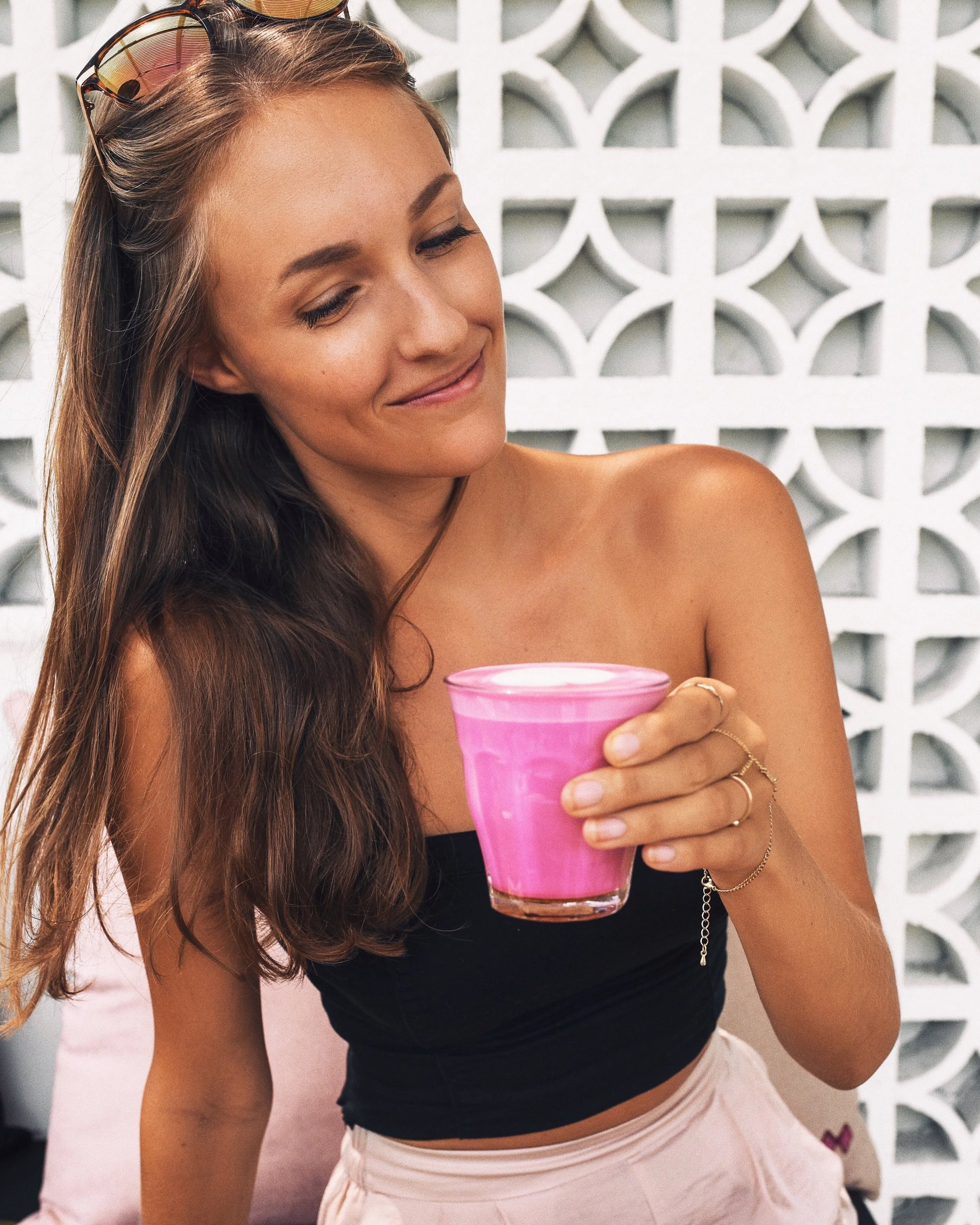 As I said, I love pink.. this is a pink beetroot latte made with almond milk