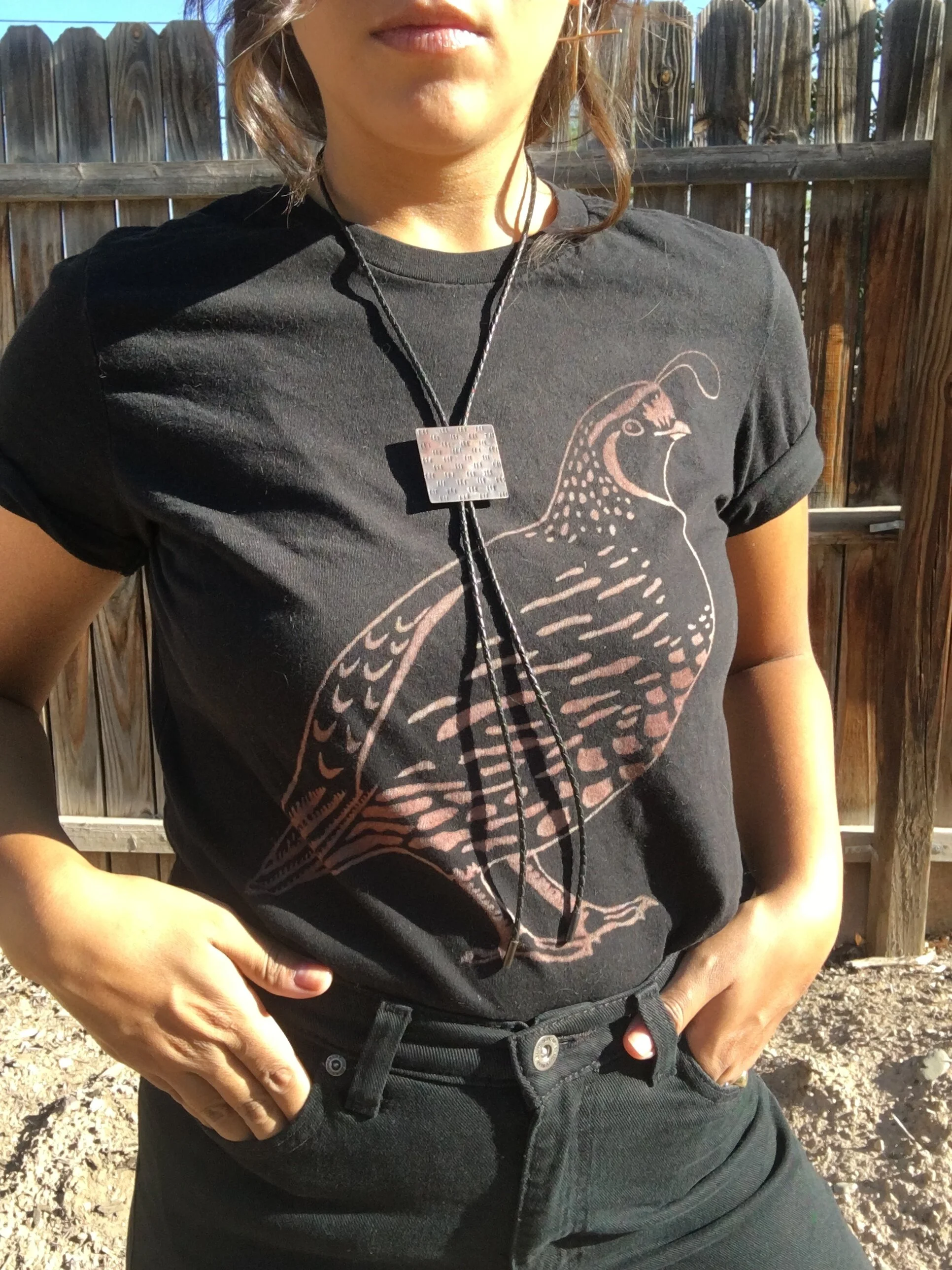 Copper Checkerboard Bolo Tie.JPG