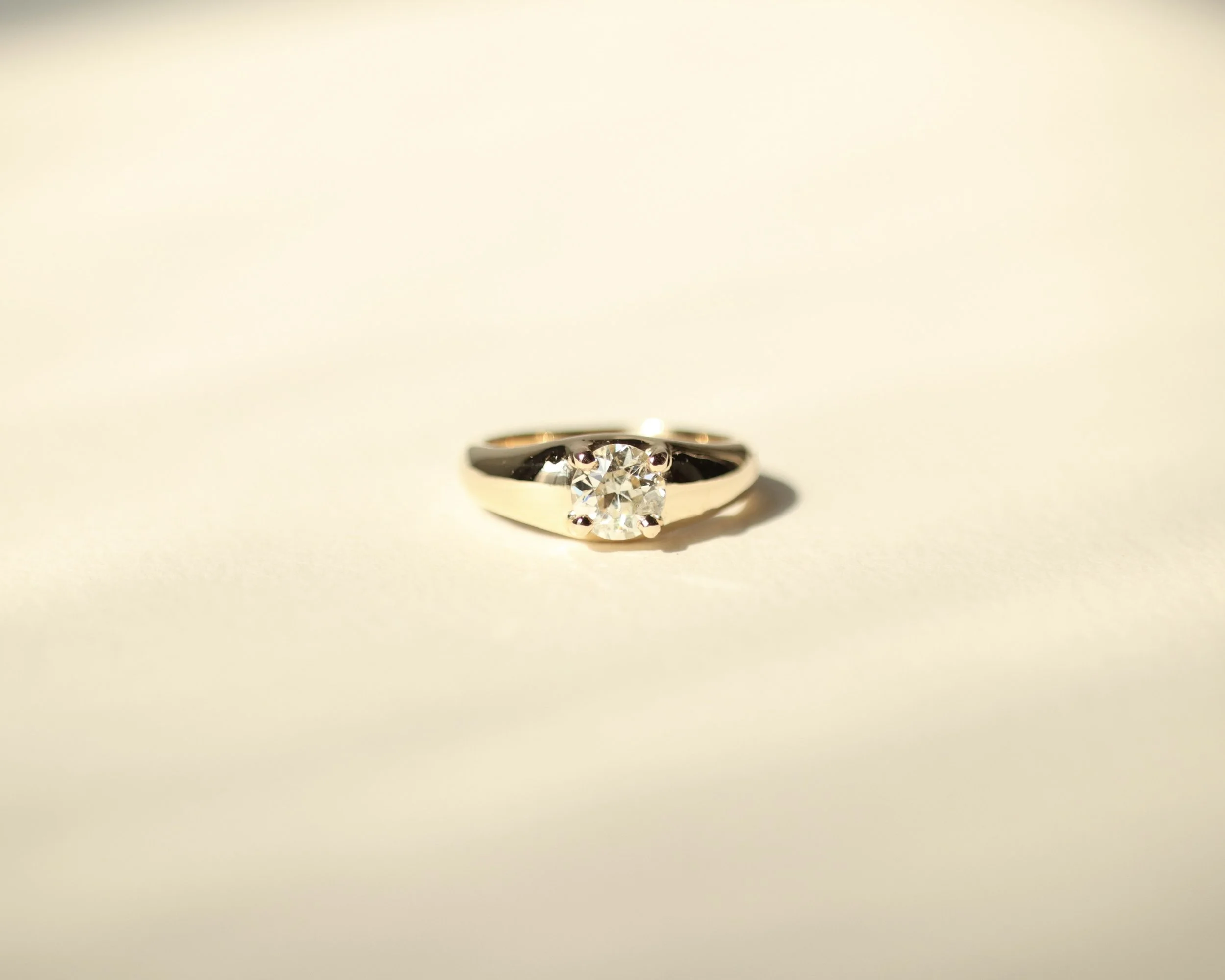 Heirloom redesign solitaire diamond engagement ring for Mary