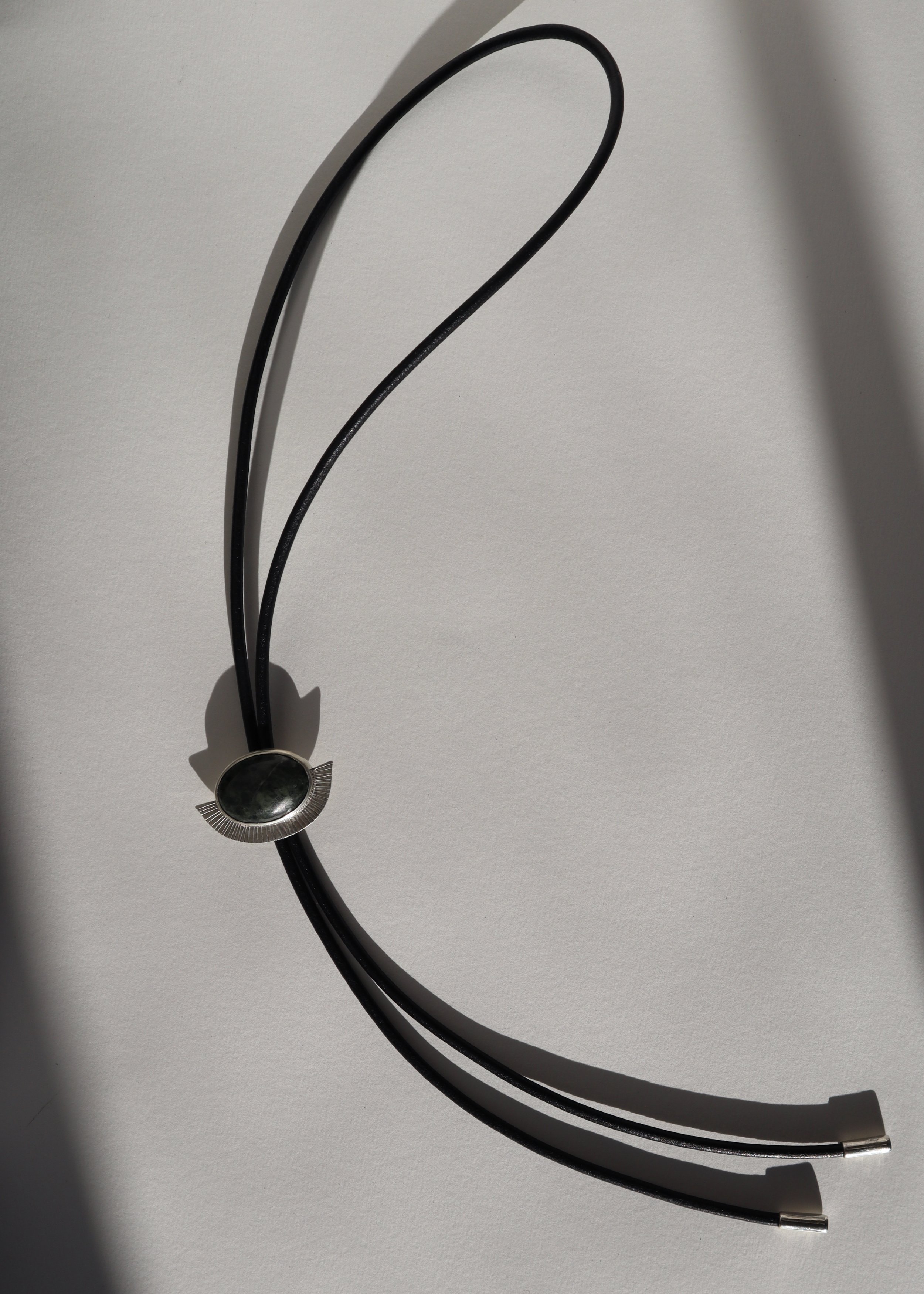 green jasper bolo tie silver SOphie Kissin Jewelry 1.JPG