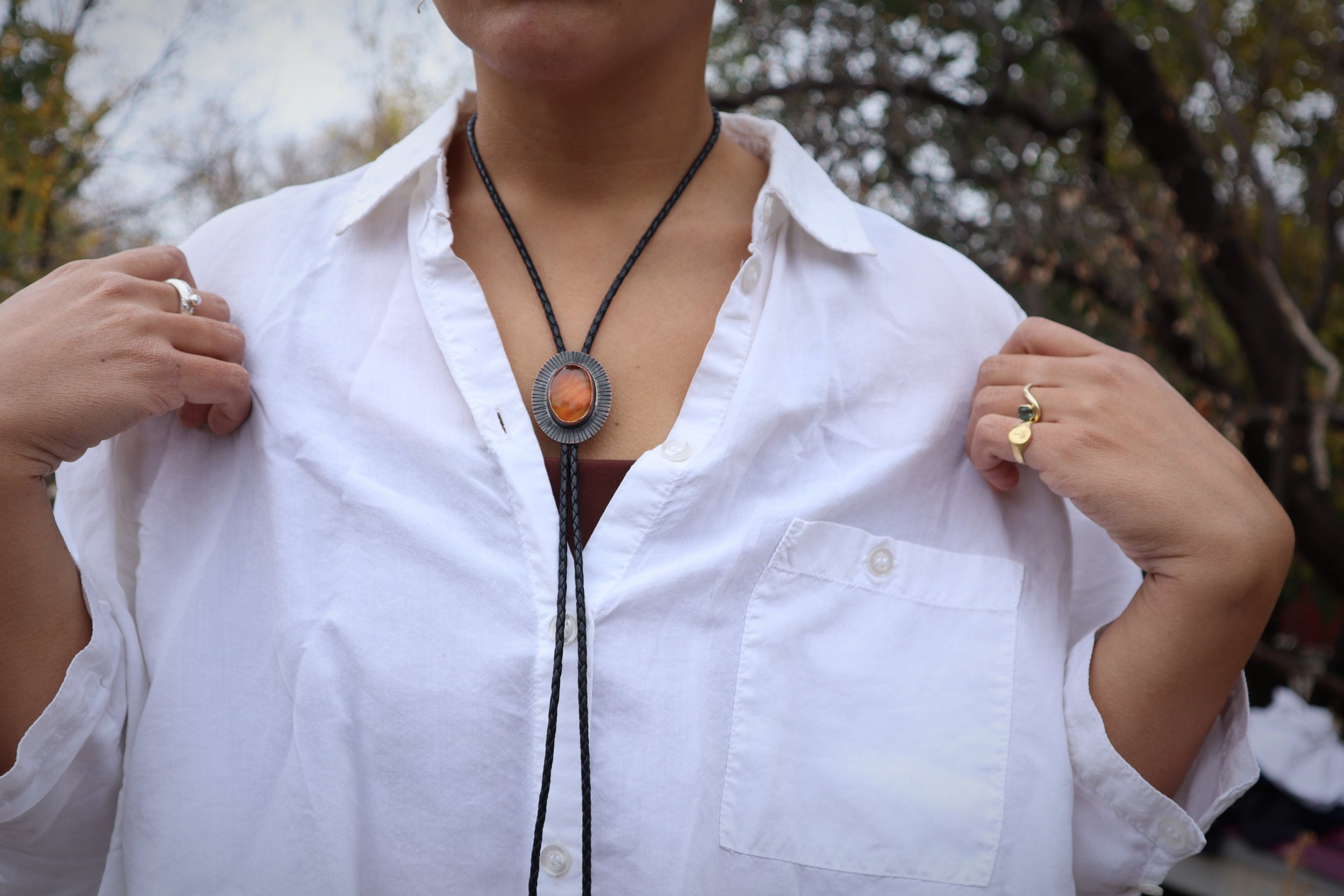 carnelian agate copper bolo tie Sophie kissin Jewelry 2.jpeg