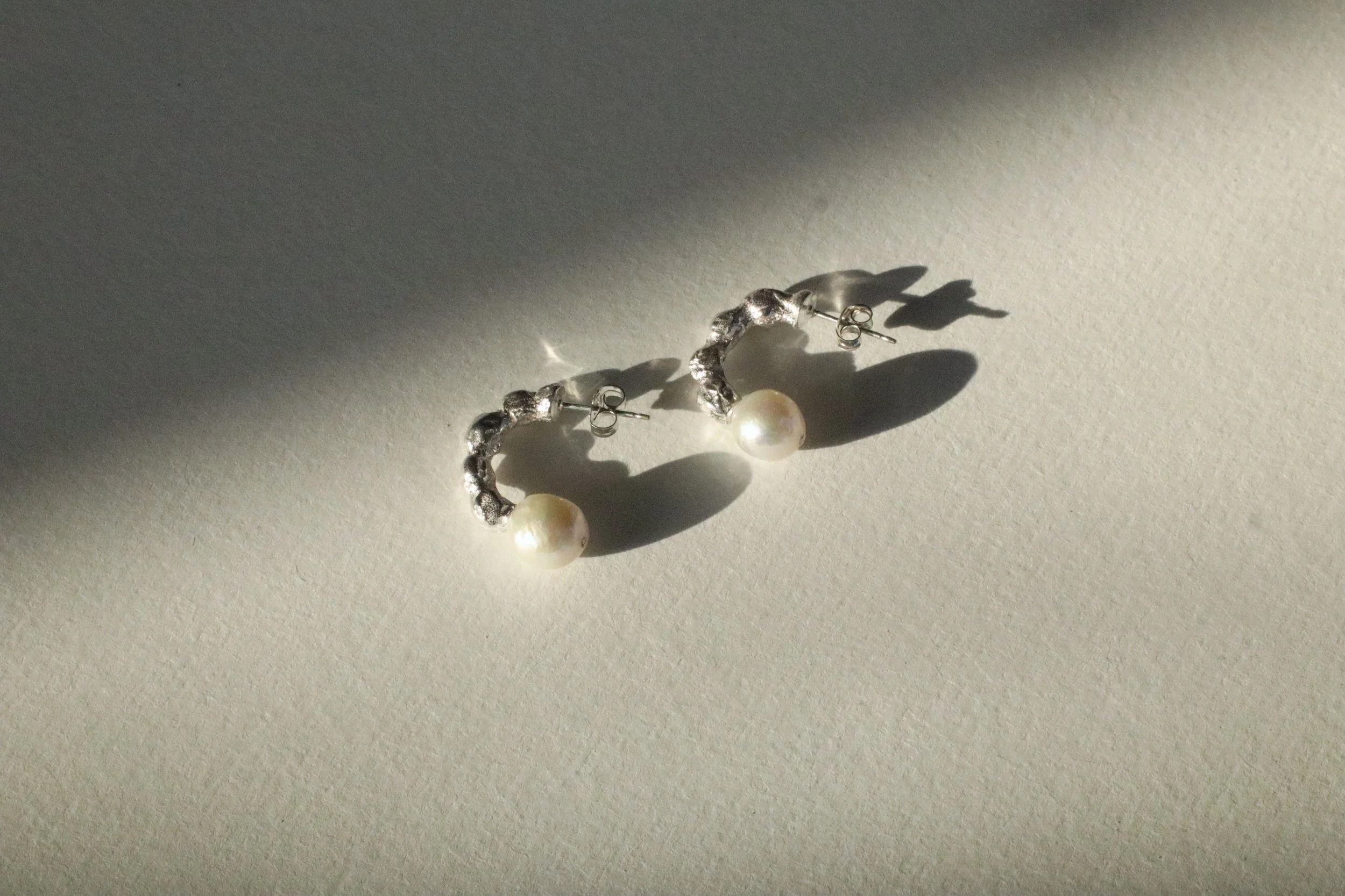 sand cast bubble pearl hoops Sophie Kissin Jewelry 6.JPG