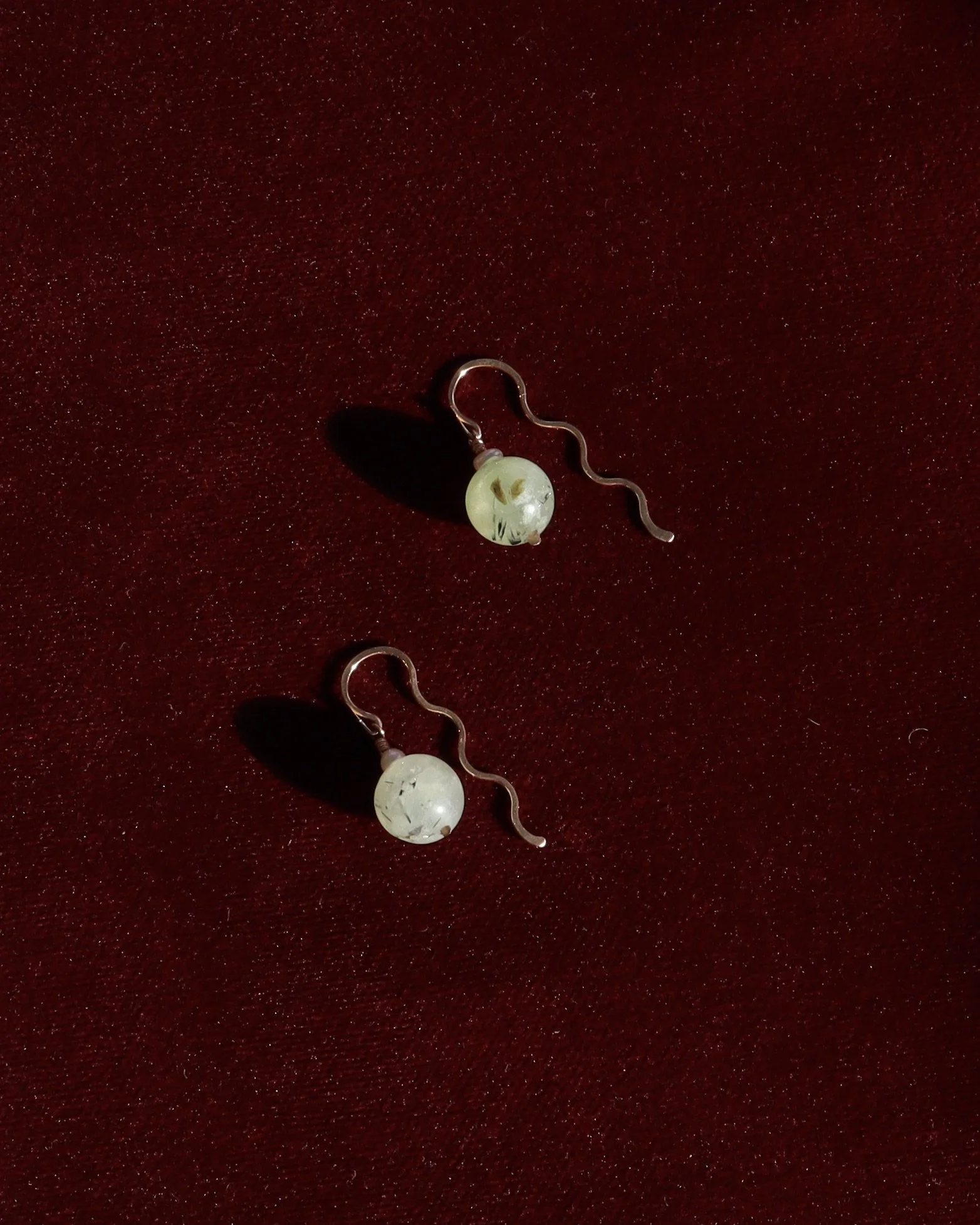 prehnite + pearl squiggle dangle earrings Sophie Kissin Jewelry 1.JPG