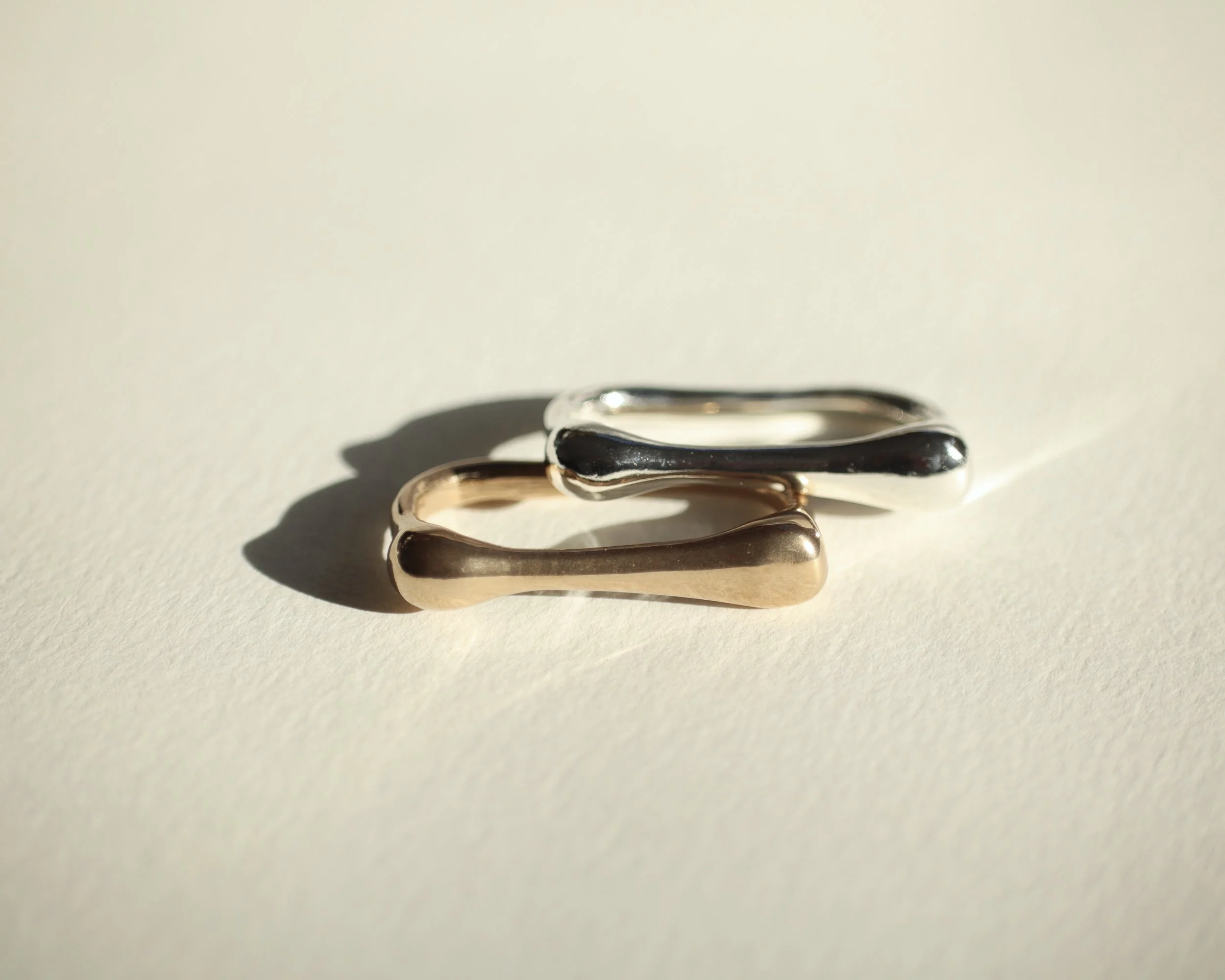 bronze and silver double bubble rings Sophie Kissin Jewelry.JPG