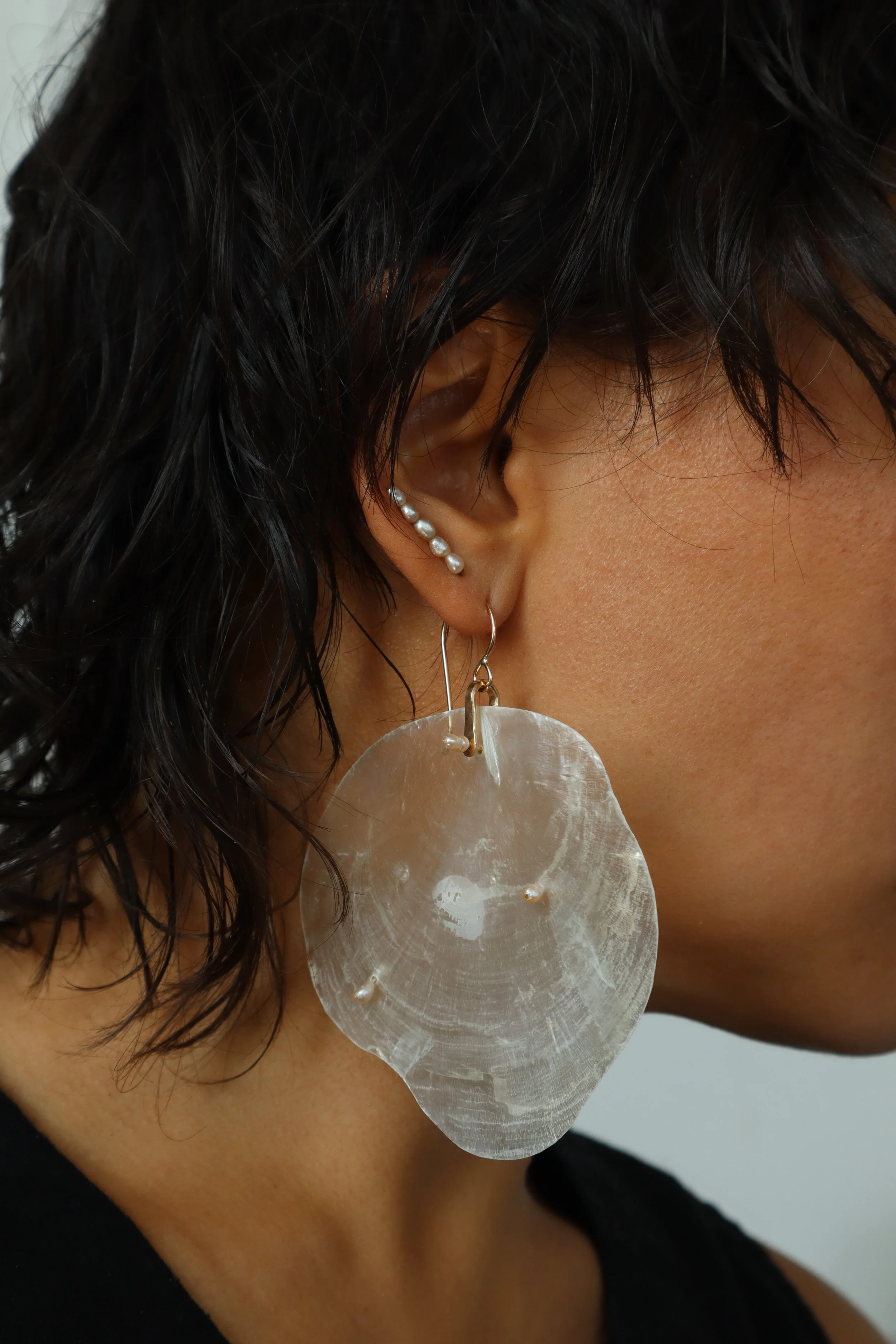 pink pearl large gold capiz earrings SOphie Kissin Jewelry 1.JPG