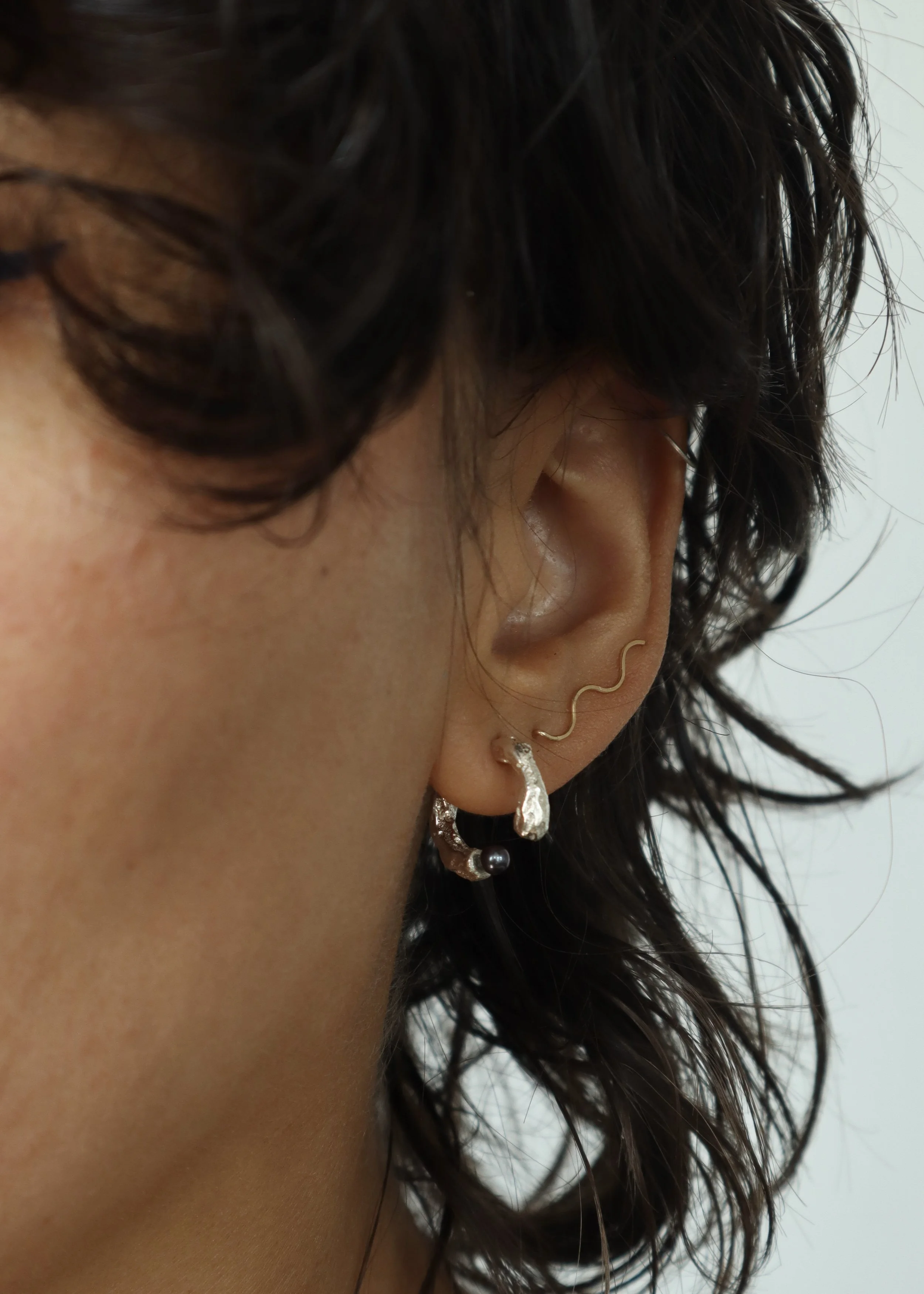 organic sandcast black pearl hoops SOphie Kissin Jewelry3.JPG