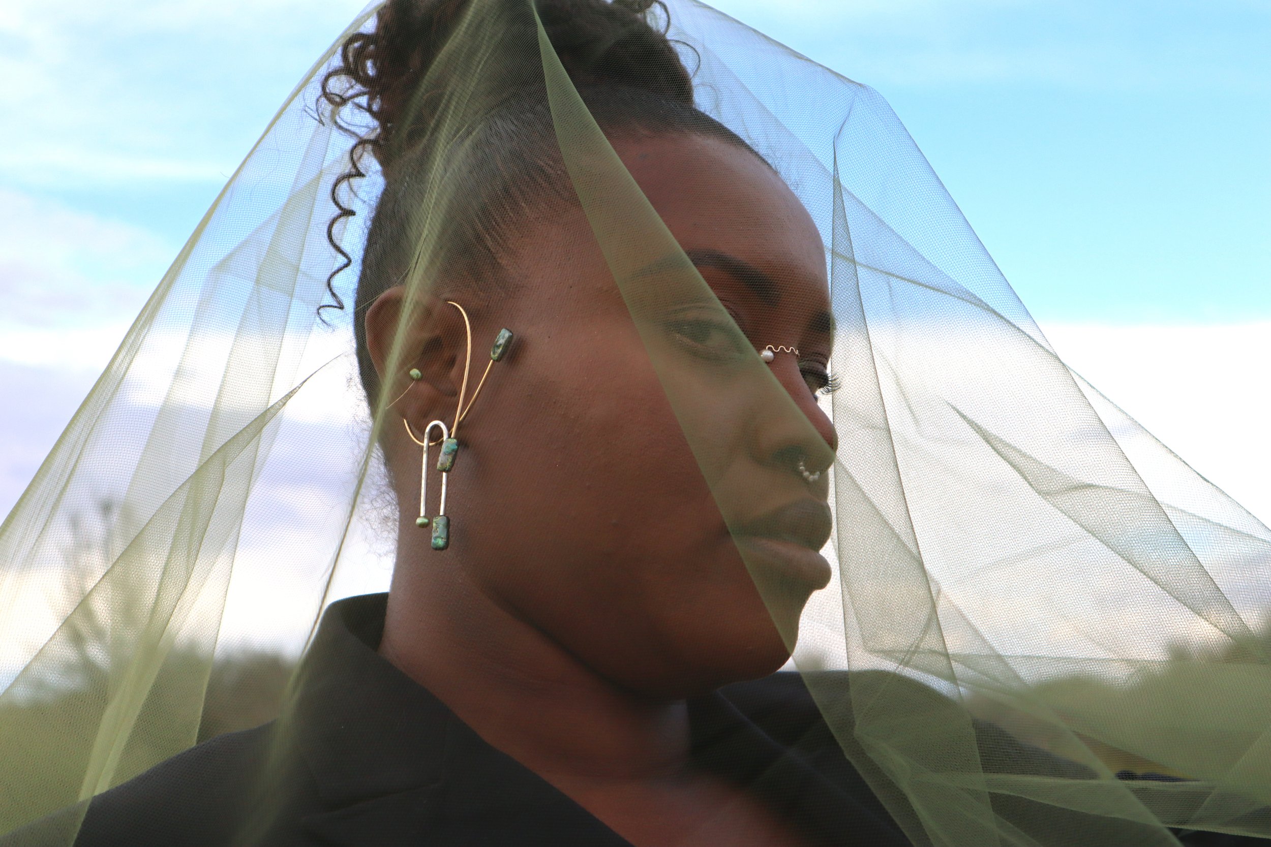 Jen wearing Envie Collection and Gossamer Nose pieces, 2022