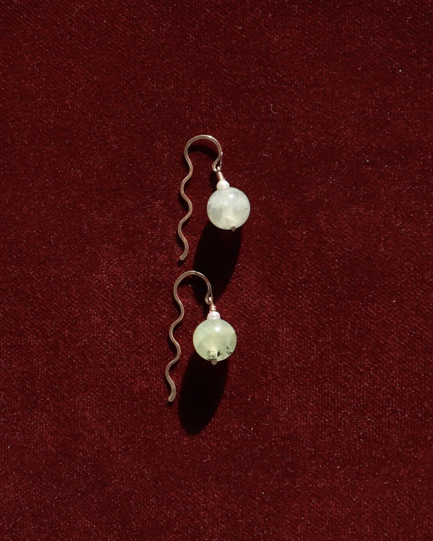 prehnite + pearl squiggle dangle earrings 3.JPG