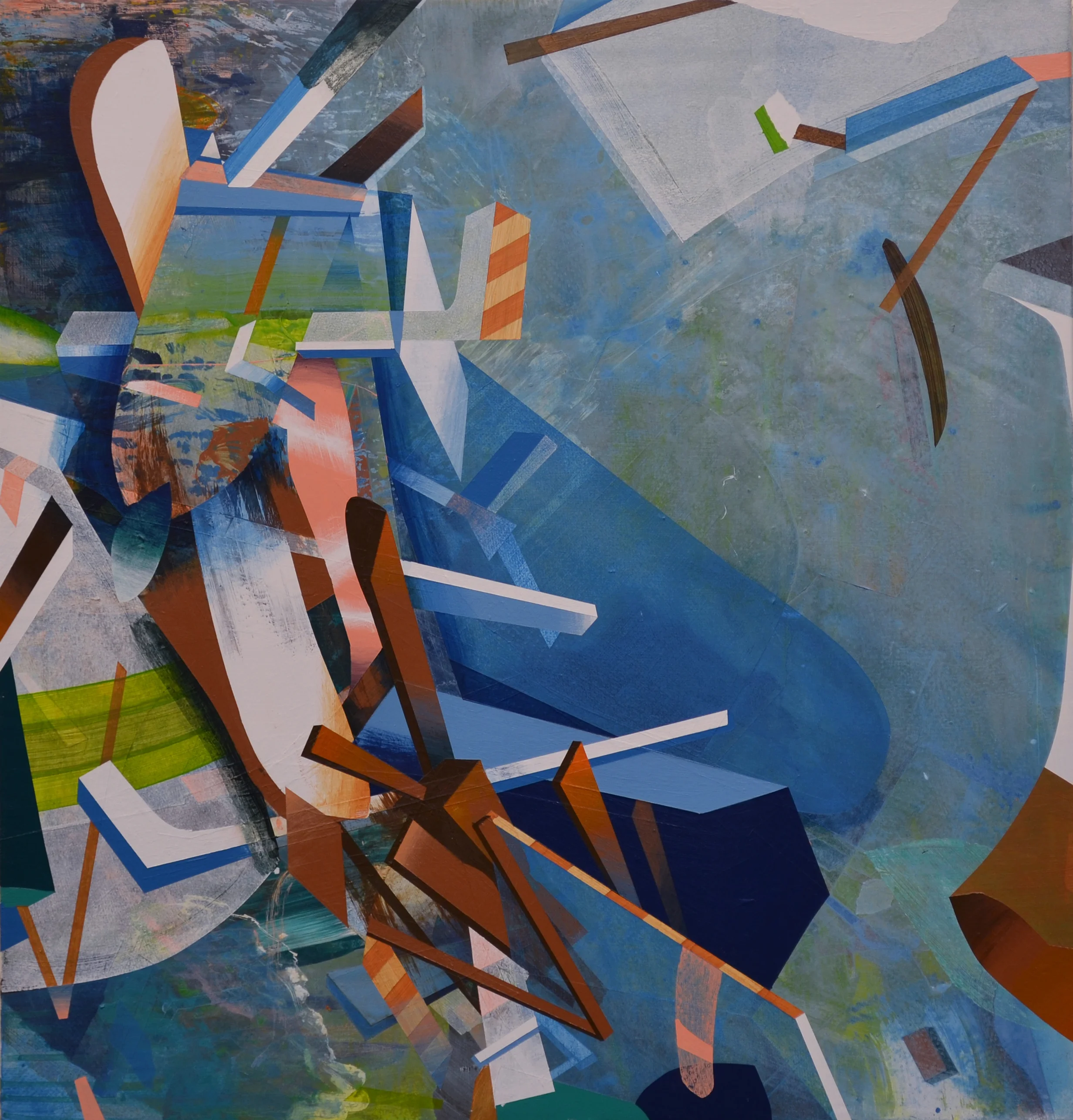 STEVE'S RAFT 25"x24" acrylic on canvas 2013
