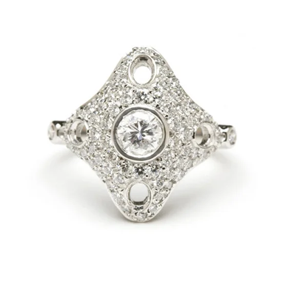 Whimsical Round Diamond Cut Out Ring